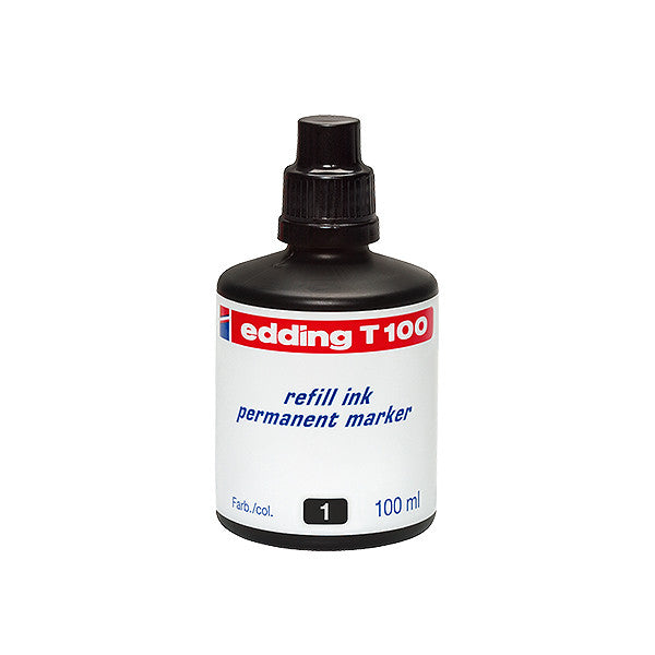 edding T100 Permanent Refill Ink 100ml - Long-lasting Waterproof Marker Refill for Industrial & Office Use