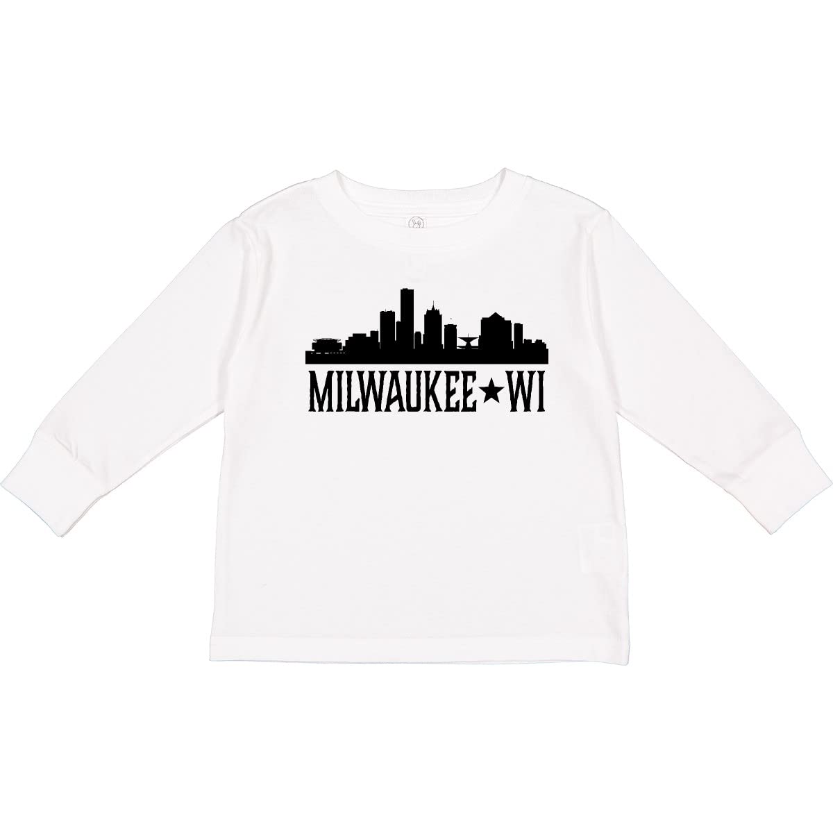 Inktastic Milwaukee Wisconsin City Skyline Toddler Long Sleeve T-Shirt - Cute Graphic Tee for Boys & Girls - Perfect for Family Outings, Travel & City Pride