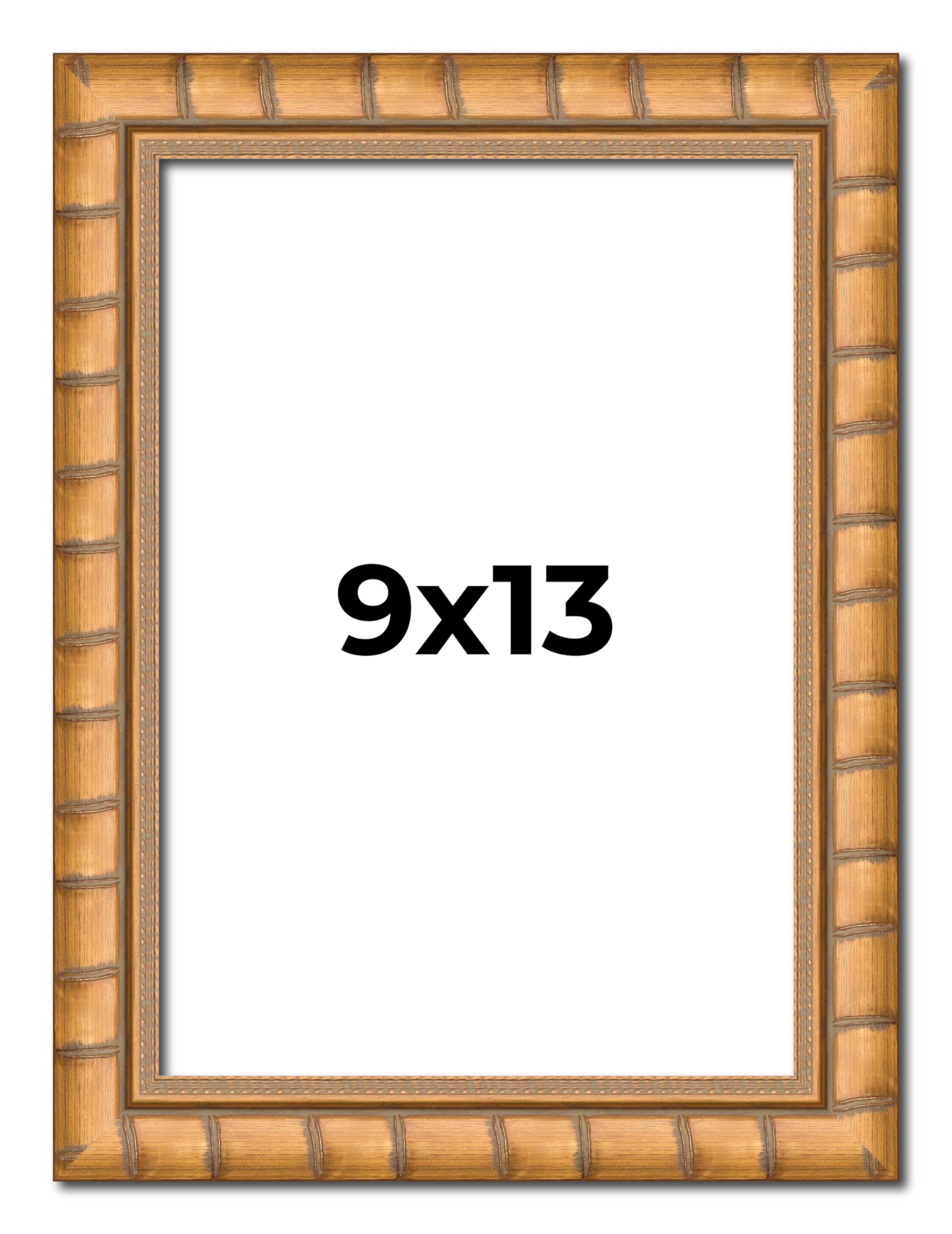 9x13 Inch Gold Real Wood Picture Frame - 1.5