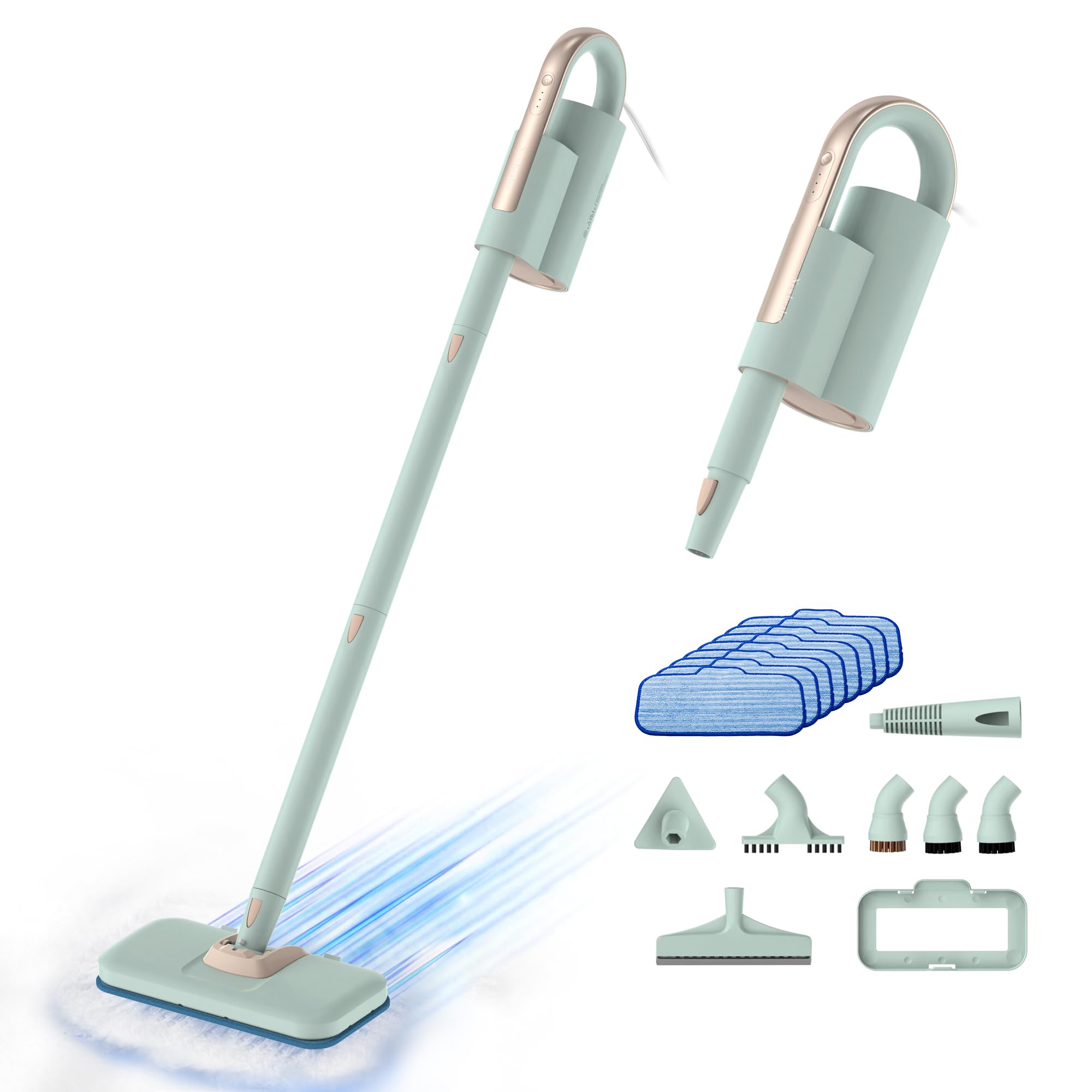 Newbealer NB602N Steam Mop with 8 Washable Microfiber Pads - Powerful Floor Cleaner for Hardwood, Tile & Laminate Floors - Perfect for Homes, Kitchens & Bathrooms