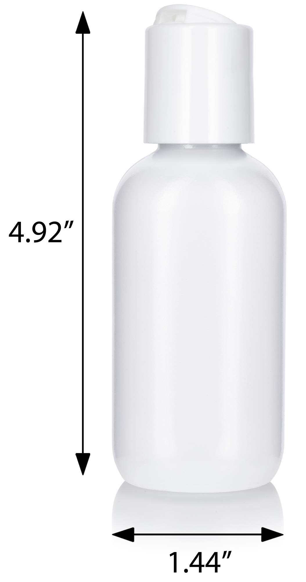 JUVITUS 2 oz Clear Natural LDPE Plastic Squeeze Bottles with White Disc Caps (6 Pack) - Leak Proof Travel Containers for Essential Oils, Lotions & DIY Cosmetics + Includes Free Funnel