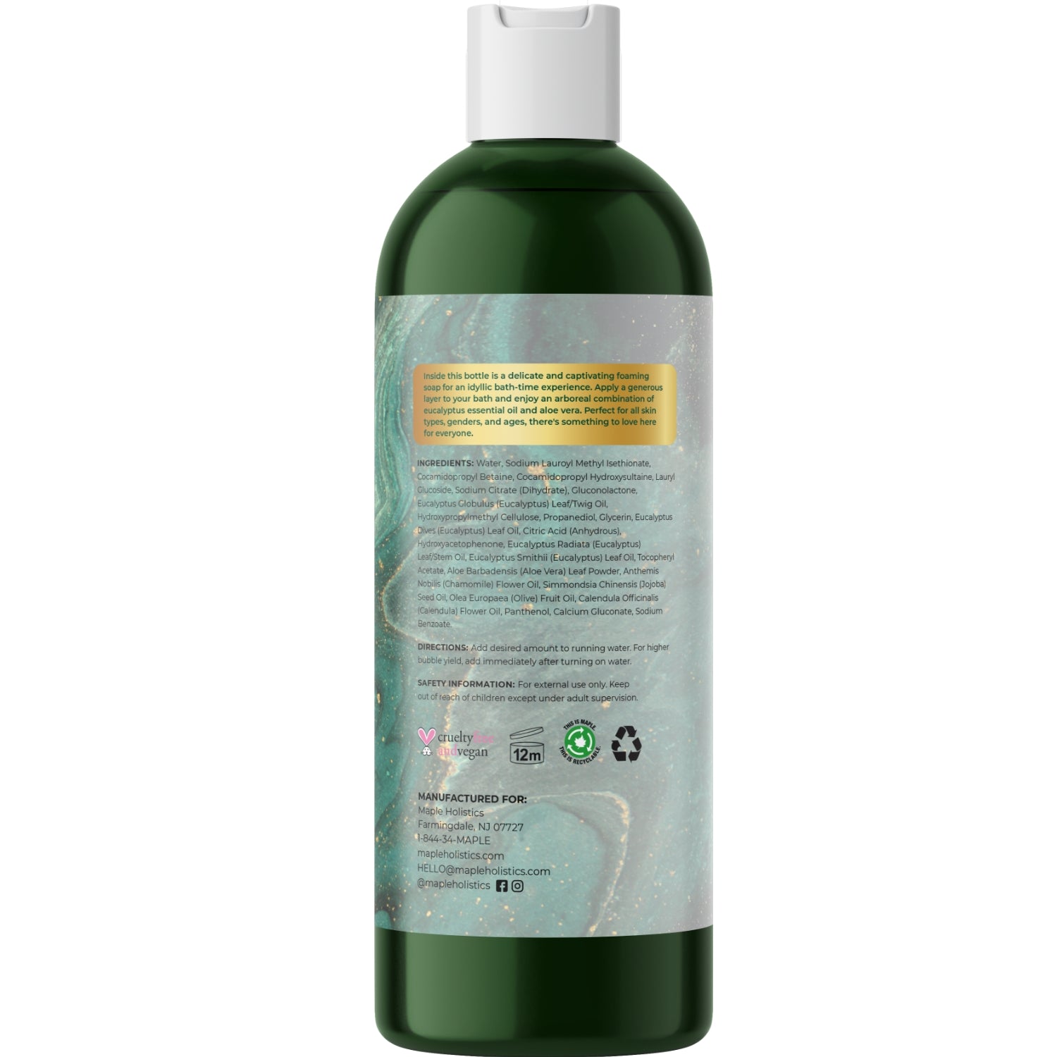Organic Eucalyptus Bubble Bath for Relaxation - Soothing Aromatherapy Bath Soak for Stress Relief & Better Sleep - Perfect for Spa Nights & Self-Care Routines