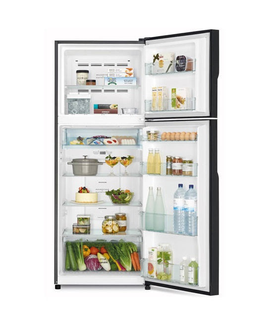 Hitachi 407L 2 Door Refrigerator R-VGX480PMS9 GBK - Energy Efficient Large Capacity Fridge for Home, Kitchen, Office & RV Use