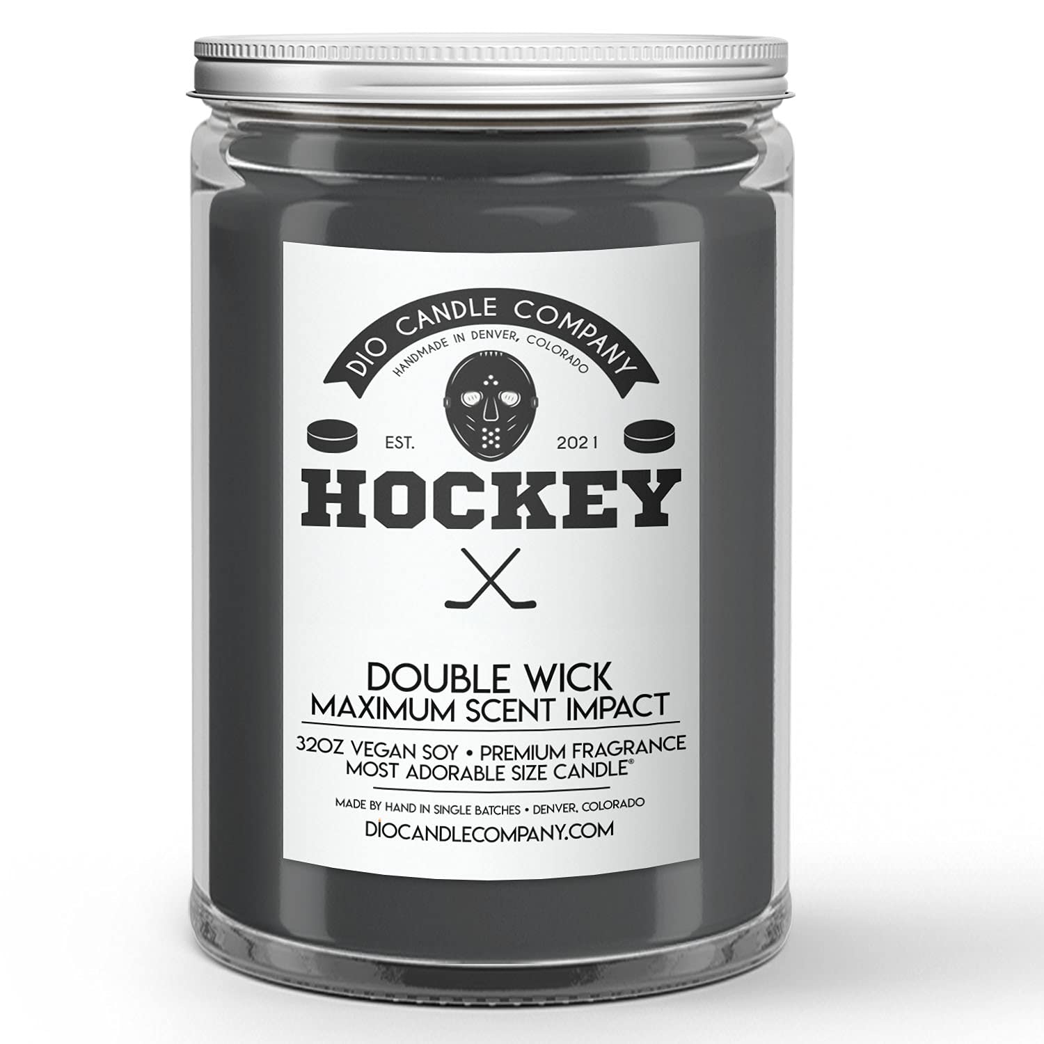 Hockey Sports Scented Candle (32oz) - Ice Rink & Spice Fragrance, Soy Wax for Home, Locker Room & Game Day Decor