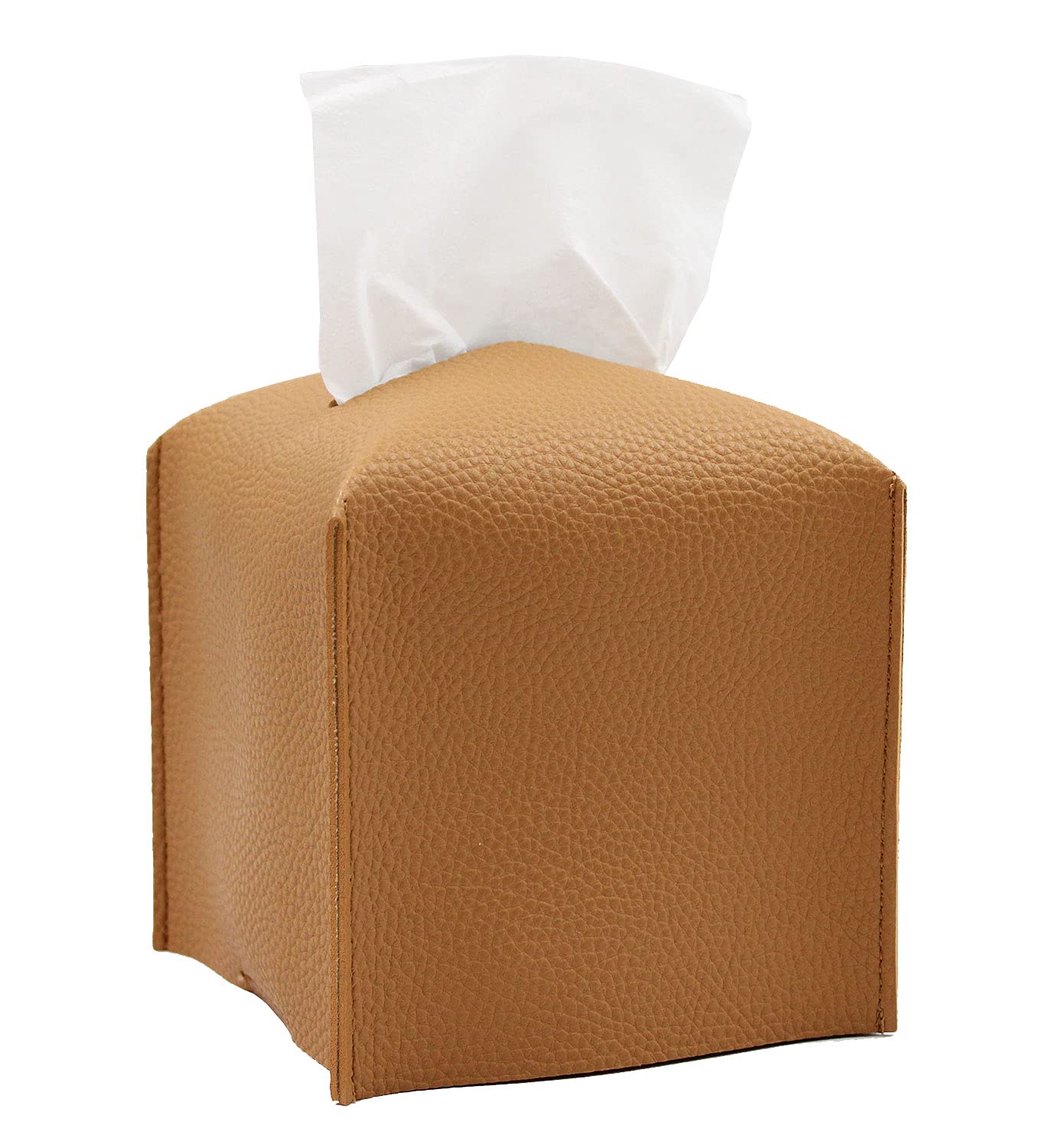 Modern Square PU Leather Tissue Box Cover - Decorative 5x5x5