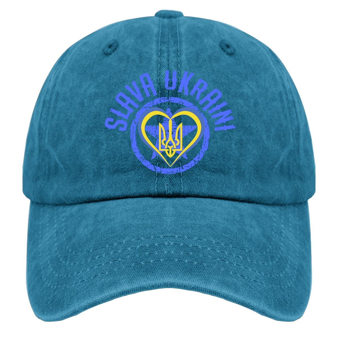 Flexfit Cotton Slava Ukraini Heroiam Cap - Unisex Baseball Hat for Men & Women - Breathable & Comfortable for Golf, Outdoor Sports & Casual Wear