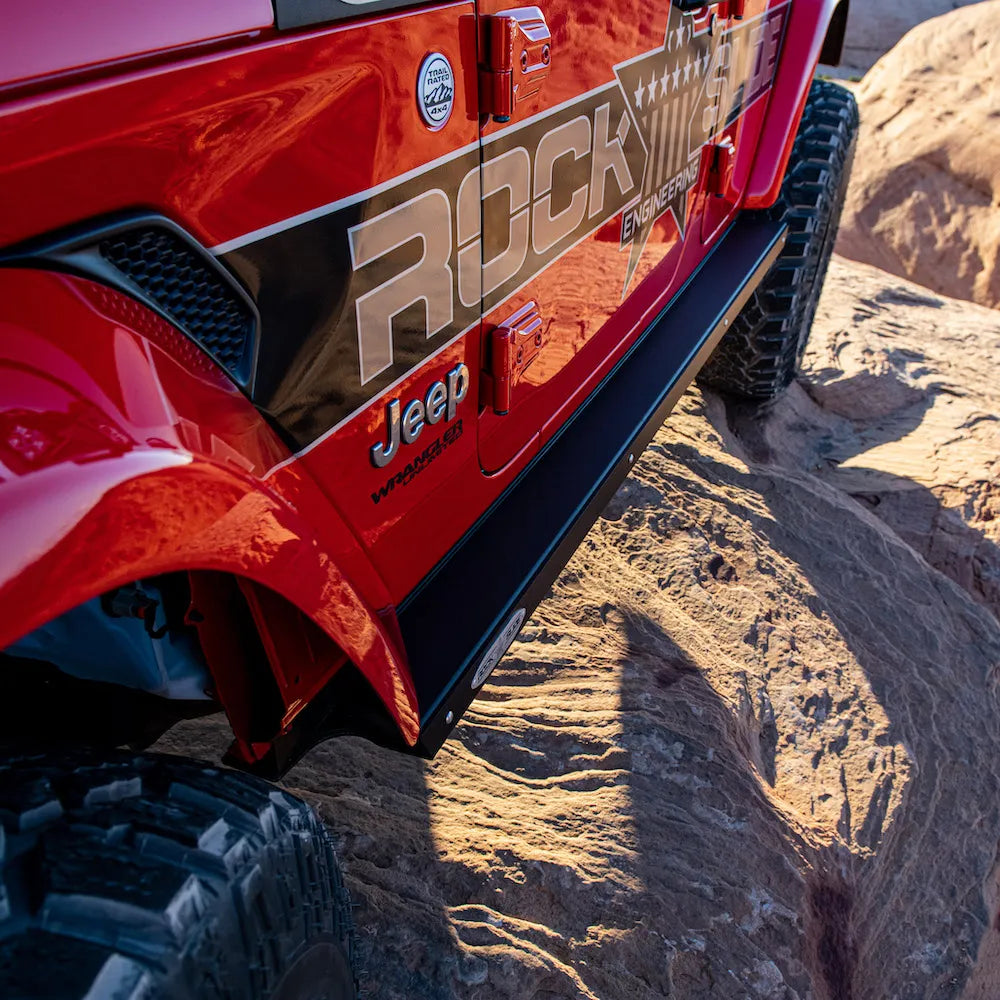 2024 Jeep Wrangler JL 4-Door Rock Slider Steps - Heavy Duty Off-Road Protection & Side Steps - Perfect for Rock Crawling, Trail Riding & Daily Driving