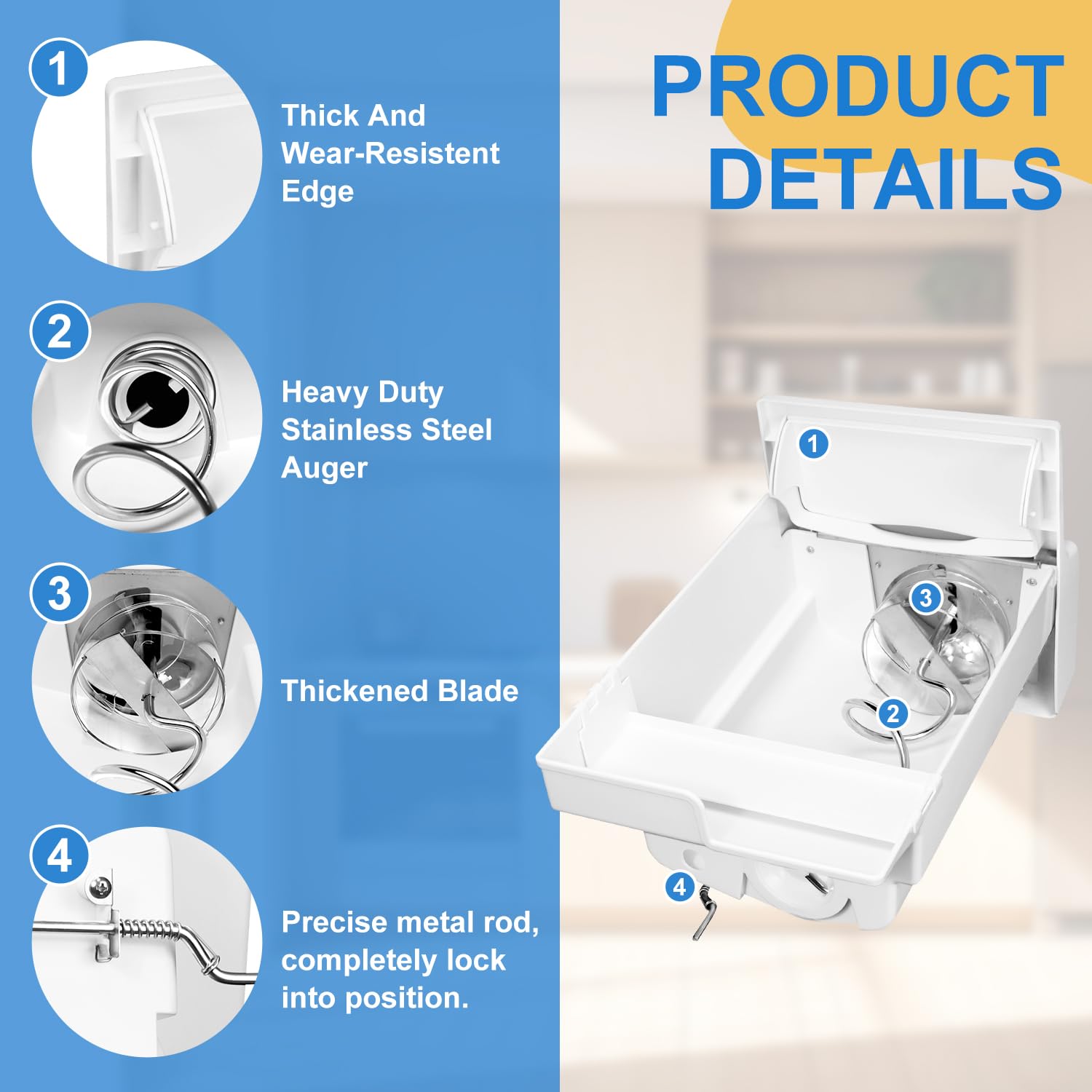Upgraded Refrigerator Ice Maker Bucket - Compatible with Frigidaire, Electrolux, Gibson, Kelvinator, Westinghouse, Crosley, Kenmore & Tappan Models - Replacement Part for Home Kitchen Appliances