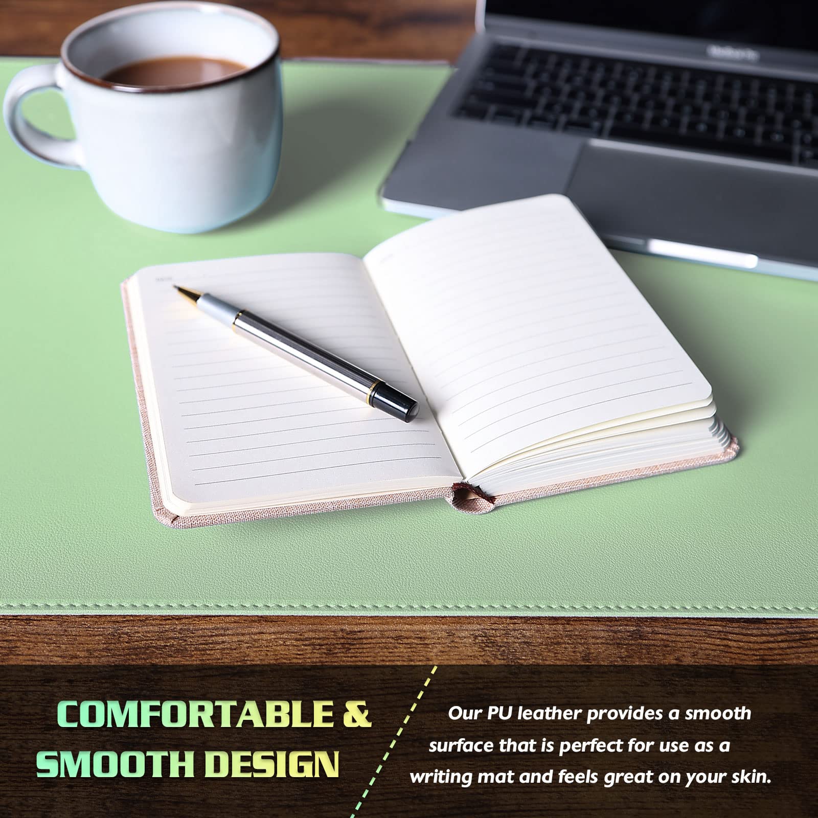 Premium Dual-Sided PVC Leather Desk Mat - Waterproof Office Blotter Pad for Desktop Protection (31.5