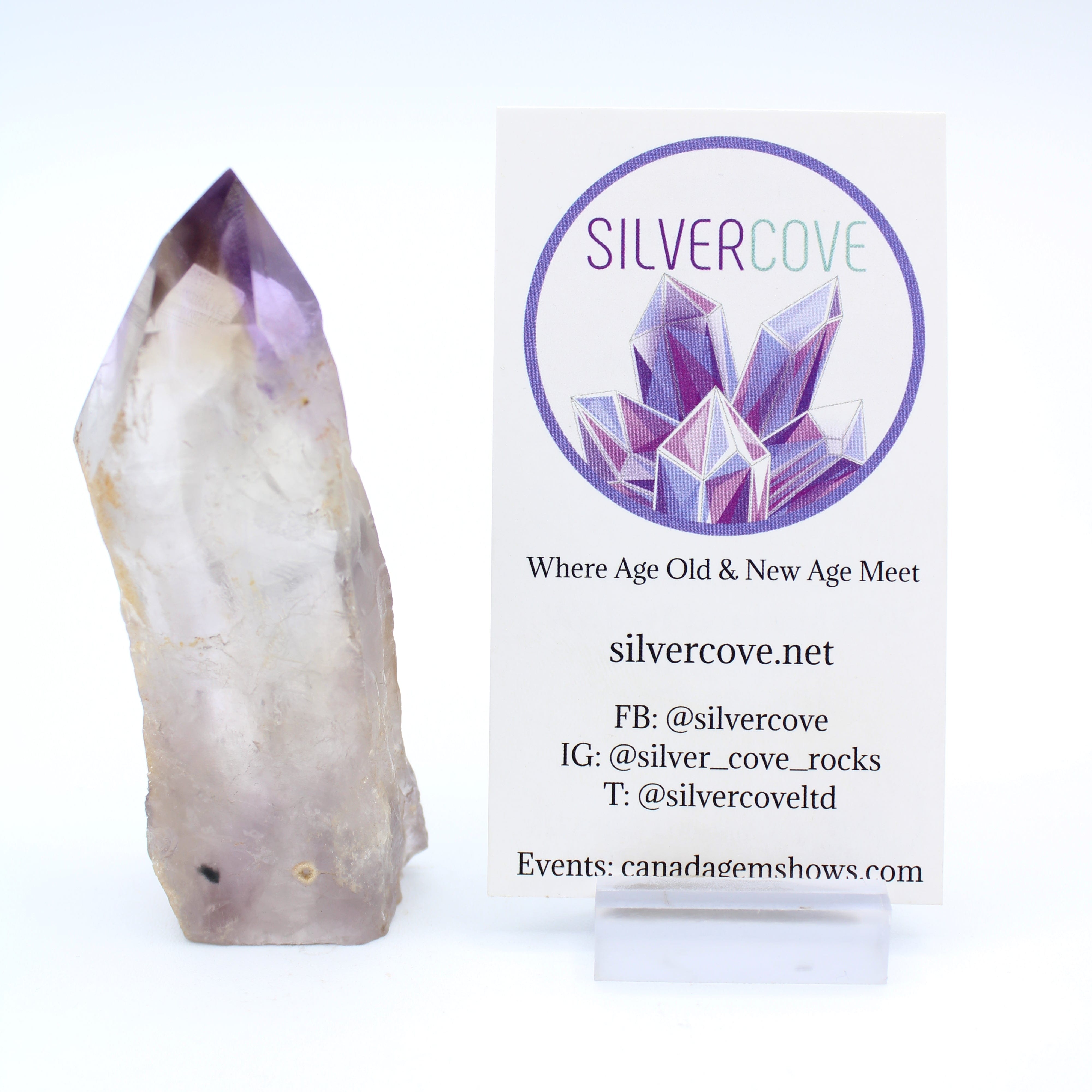 Natural Bahai Amethyst Point Crystal - Rare Collectible from Closed Mine | Healing Stone for Meditation, Home Decor & Spiritual Gifts