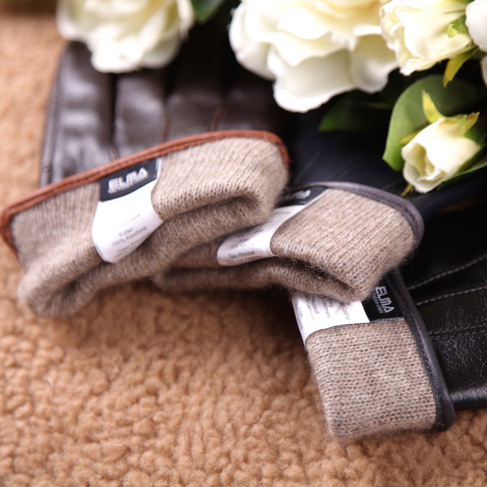Men's Winter Leather Gloves with Touchscreen - Cashmere Lined Cold Weather Driving Gloves for Fashion & Dress | Perfect for Outdoor Activities, Commuting & Formal Occasions