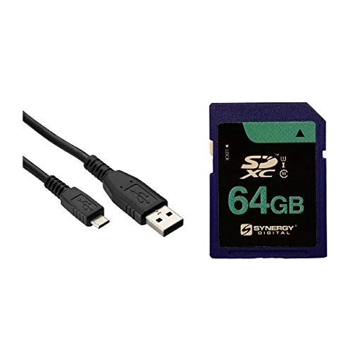 Synergy Digital Camera Accessory Kit - USB Cable & 64GB SD Card for Polaroid Pop - Perfect for Travel & Instant Photography