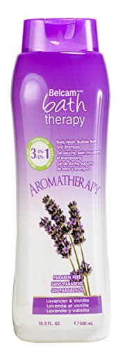 Belcam Aromatherapy 3-in-1 Body Wash, Bubble Bath & Shampoo - Lavender Vanilla Scent, 16.9 Fl Oz | Moisturizing & Relaxing for Stress Relief | Perfect for Spa Day, Self-Care Routine & Gift Giving
