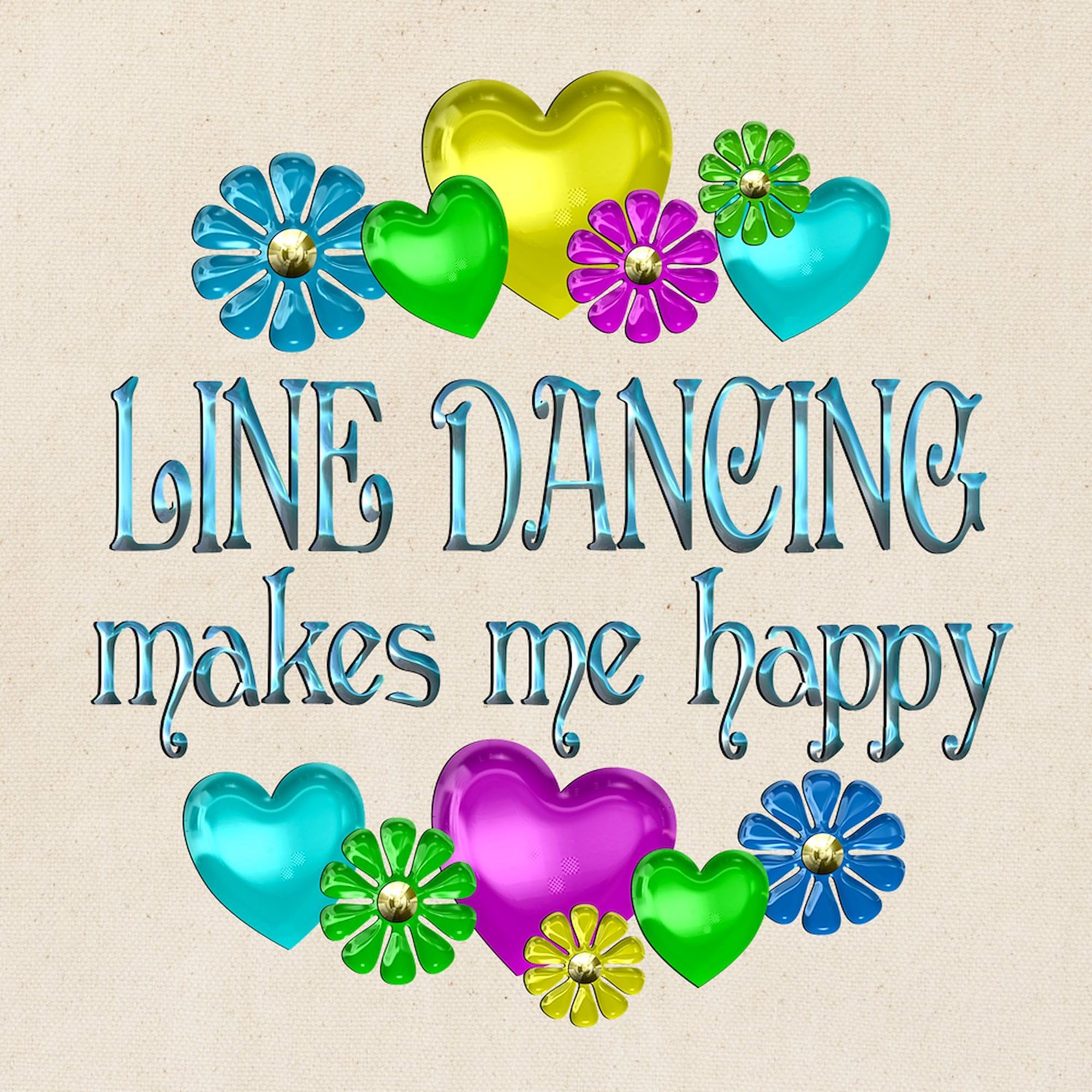 Line Dancing Tote Bag - Natural Canvas Reusable Shopping Bag for Groceries, Beach & Dance Classes | Eco-Friendly Cotton Carryall