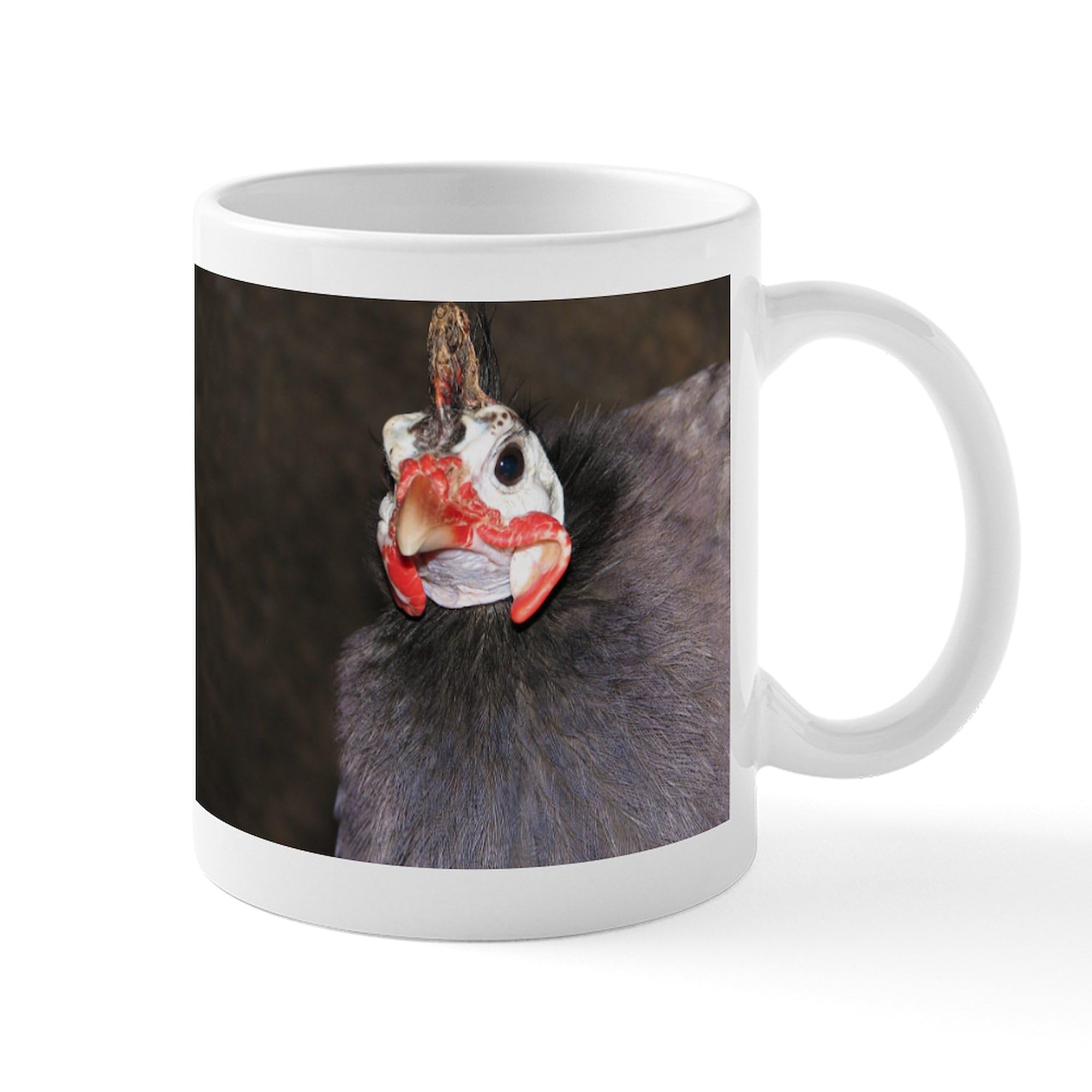 Guinea Fowl Ceramic Coffee Mug 11 oz (325ml) - Unique Animal Print Design for Tea, Hot Chocolate & Office Use