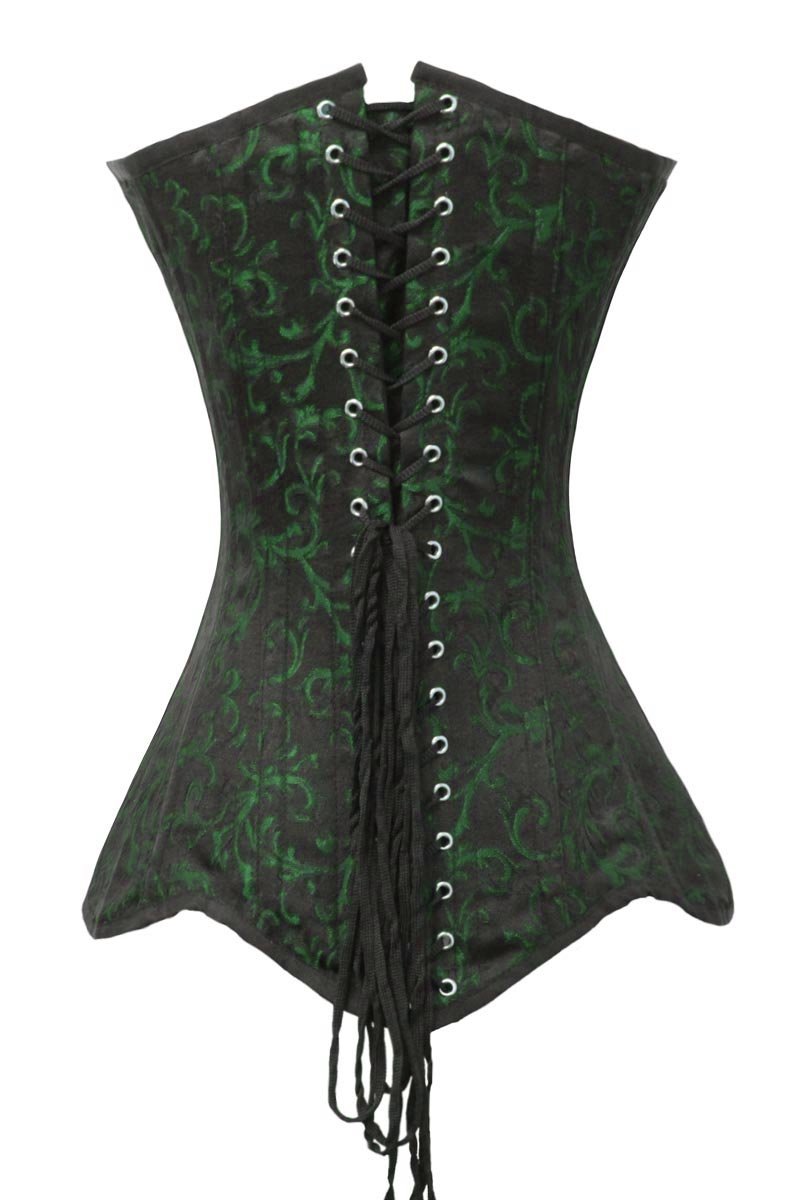 Luvsecretlingerie Heavy Duty 26 Double Steel Boned Waist Training Corset - Brocade Long Torso Overbust Shaper #8151 for Women | Waist Cincher, Body Shaping, Burlesque, Cosplay, Victorian Style Outfits