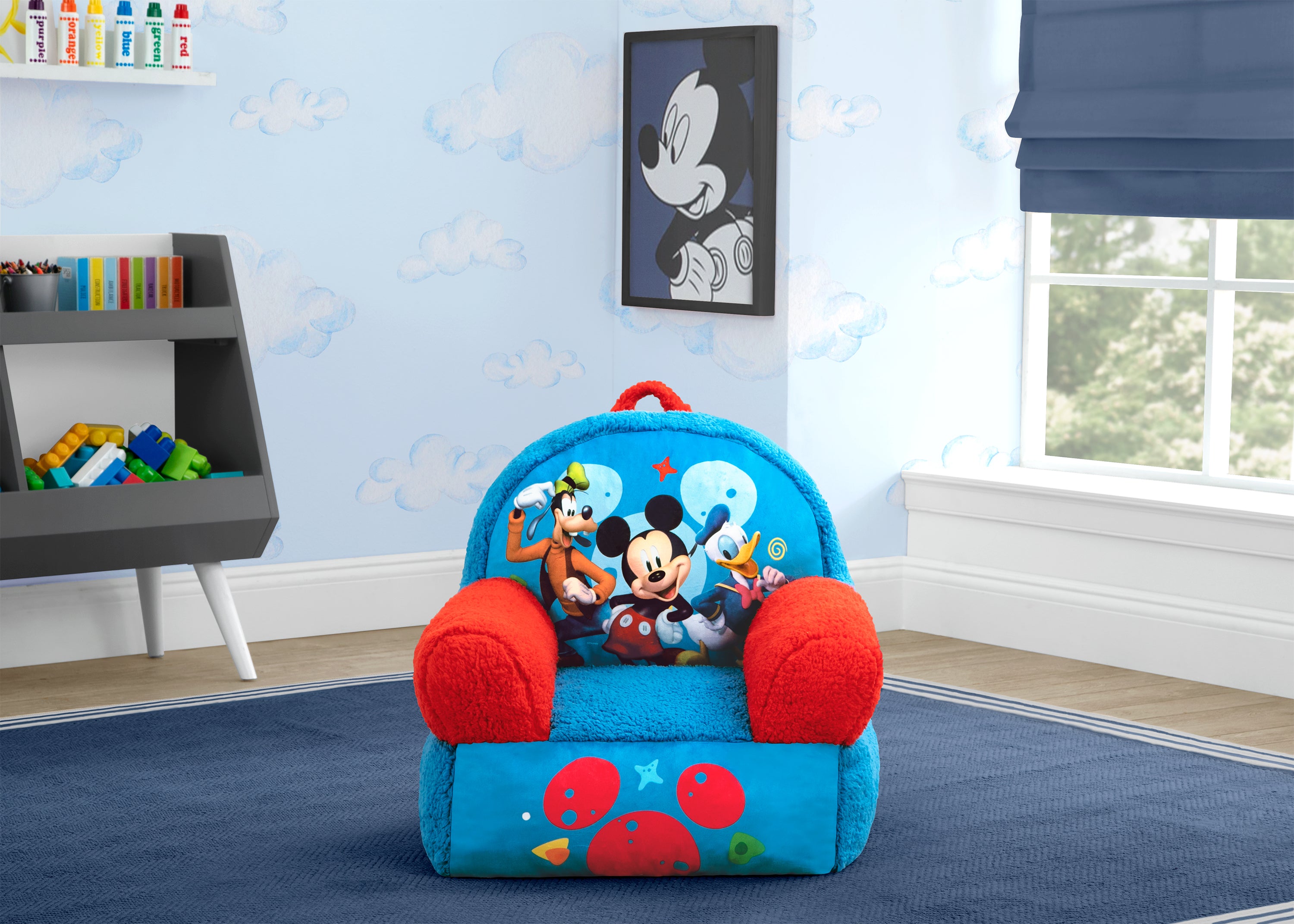 Disney Mickey Mouse Plush Cozee Buddy Chair - Soft & Comfortable Kids Chair for Playroom, Bedroom, or Nursery Decor