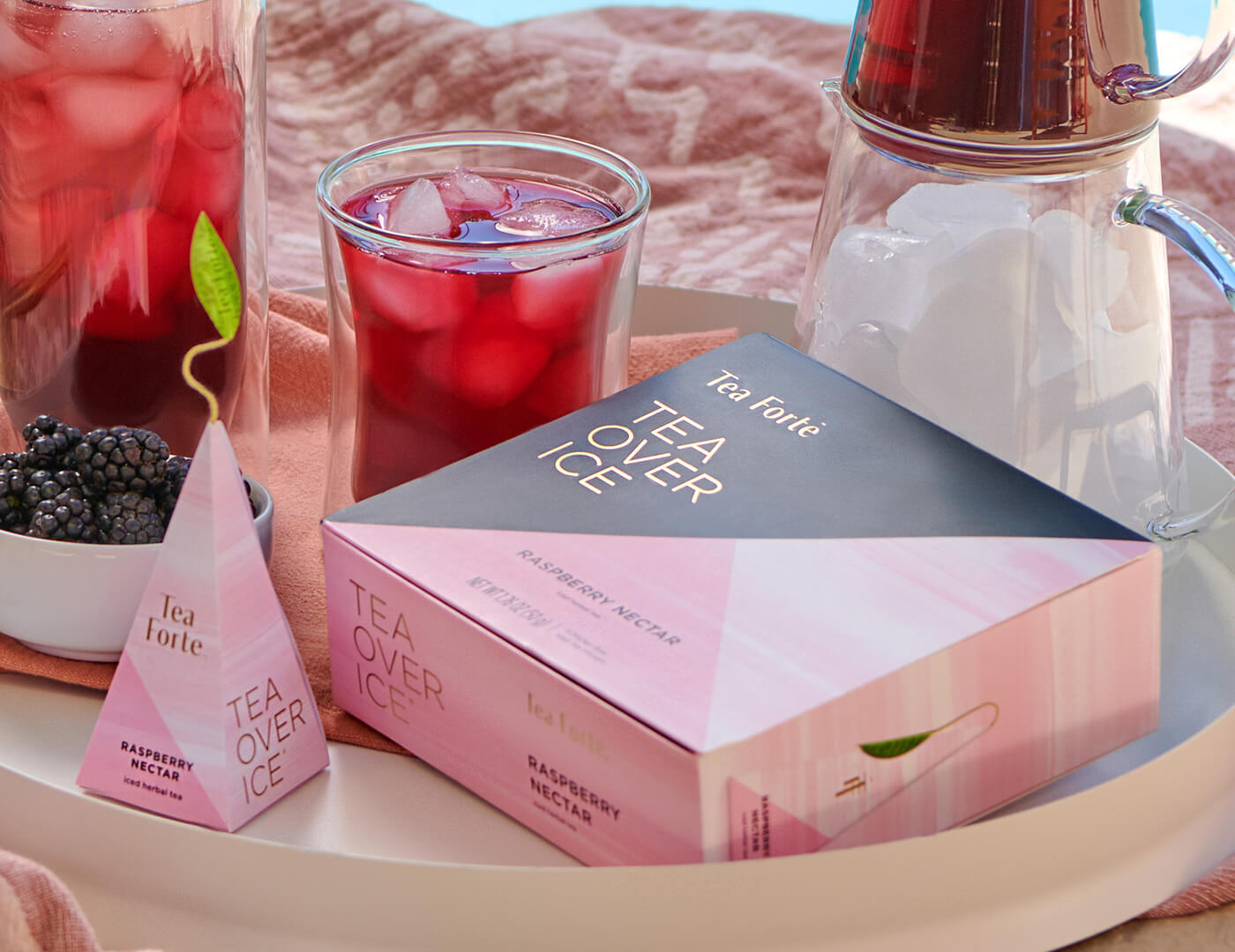 Premium Iced Raspberry Nectar Tea Bags - 5 Pack Box | Refreshing Cold Brew Tea for Summer, Picnics & Office Break | USDA Organic, Caffeine-Free Herbal Tea