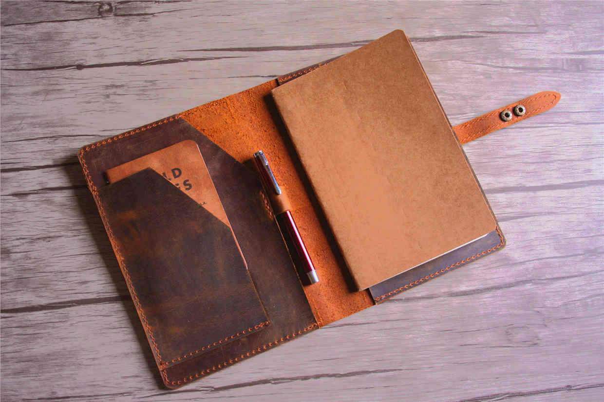 Handmade Rustic Brown Leather Notebook Cover for B5 Size - Perfect for Journaling, Sketching & Office Use