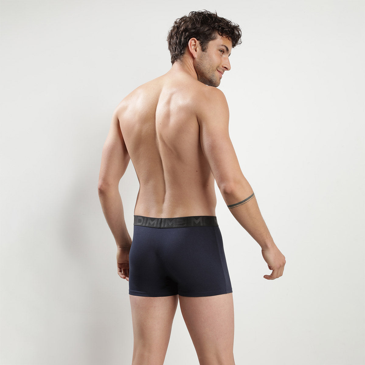 Men's Cotton Modal Boxer Briefs with Black Waistband - Midnight Blue - Classic Fit for Everyday Comfort & Lounge Wear