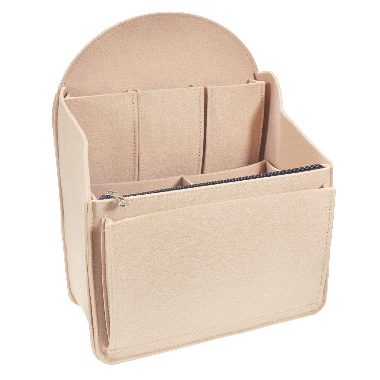 Premium Felt Backpack Organizer Insert - Large Beige Purse Organizer for Men & Women - Perfect for Backpacks, Rucksacks, Handbags & Shoulder Bags - Ideal for Travel, Work & Daily Commute