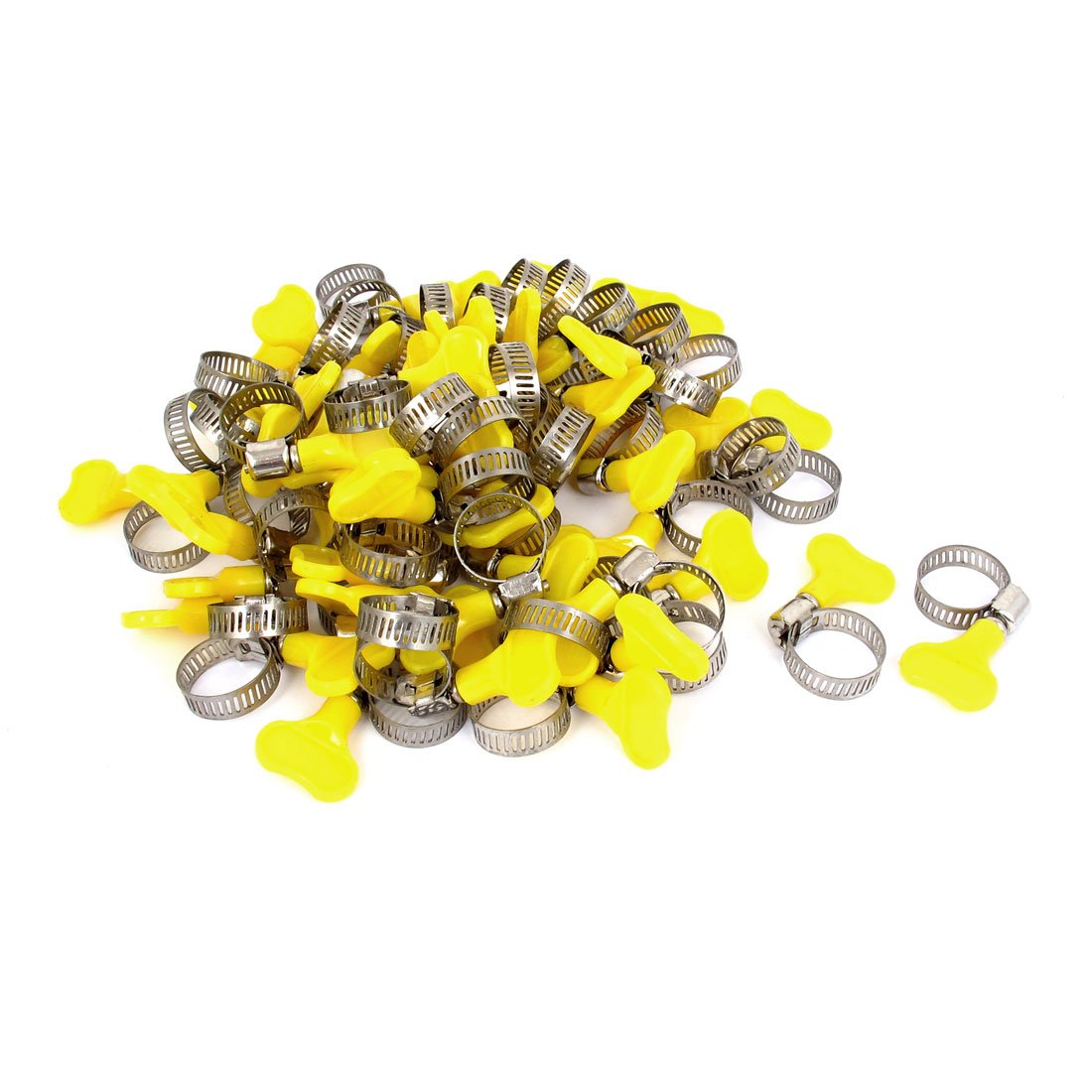 uxcell 13mm-19mm Adjustable Key Type Hose Clamps - 100 Pcs for Automotive, Plumbing, and Industrial Applications