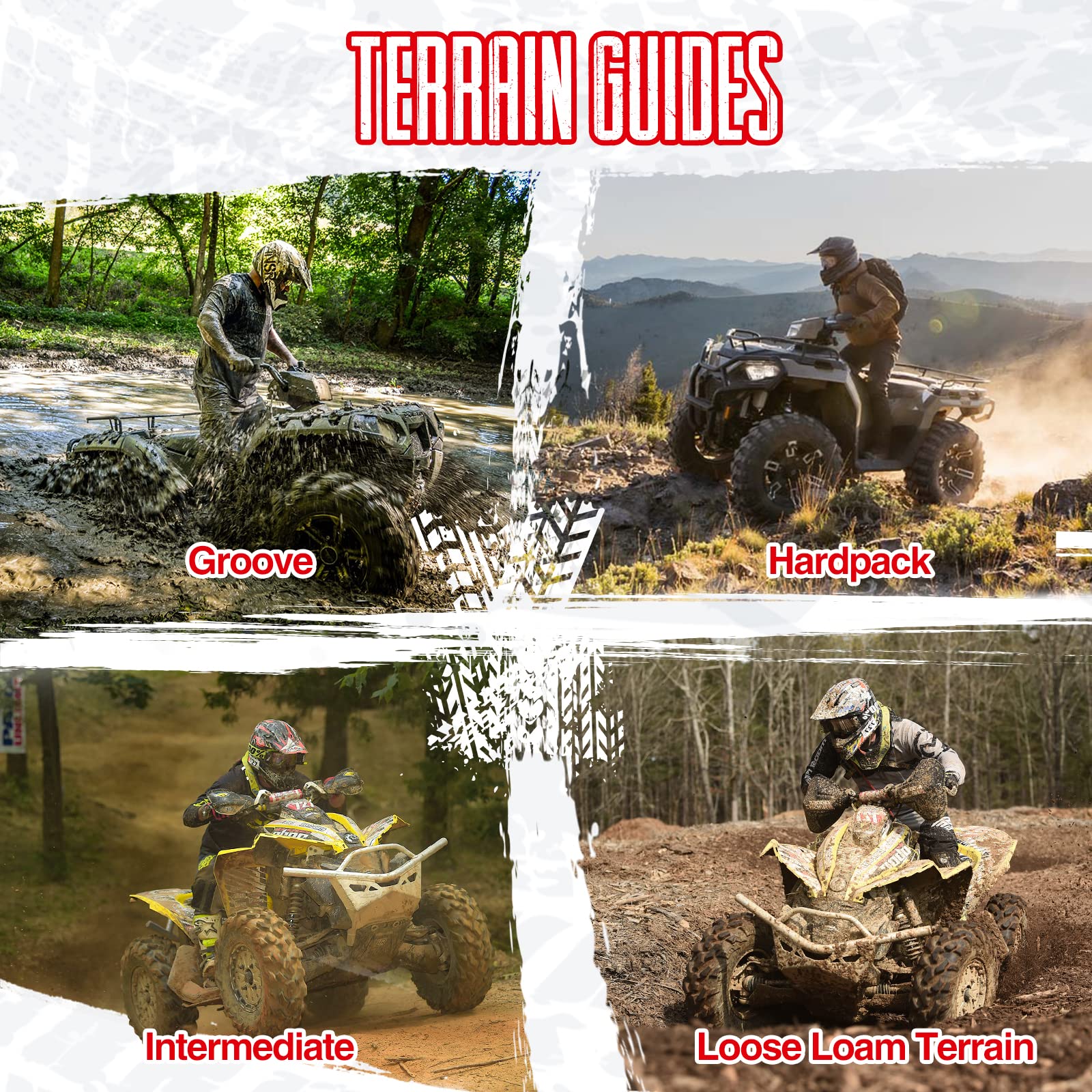 OBOR Riple 25x8R12 ATV Tires (2 Pack) - 6PR All-Terrain Mud Tires for GNCC Racing, UTV & SXS - Durable Radial Tires for Off-Road Adventures, Trail Riding & Mud Terrain Performance