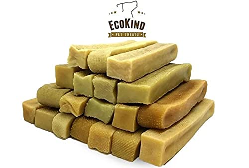 **Premium Himalayan Yak Cheese Dog Chews - All Natural, High Protein Treats for Large Breed & Aggressive Chewers - EcoKind Gold (5 lb, 20+ Chews) - Perfect for Training Rewards & Dental Health**