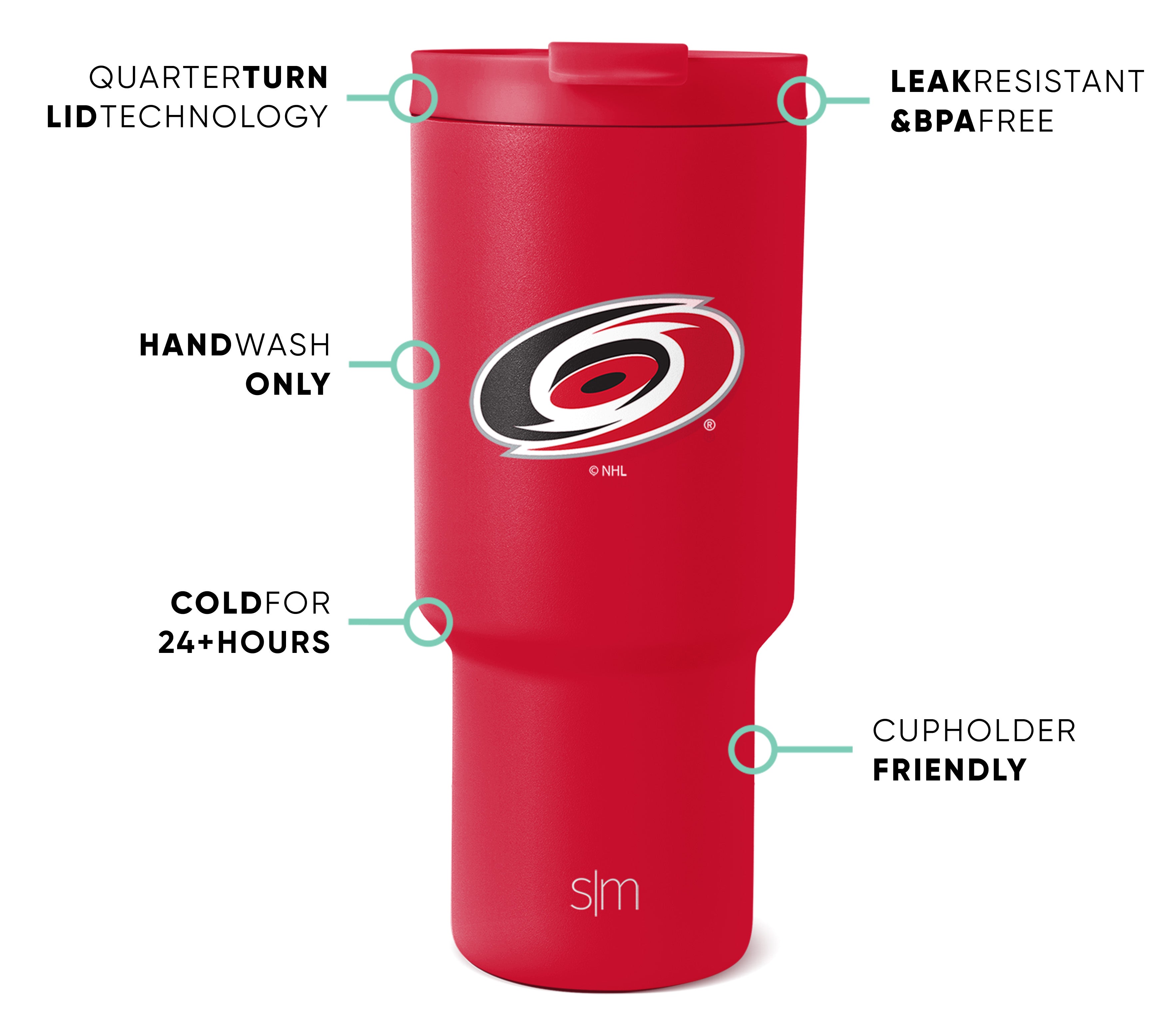 NHL Trek Tumbler 20oz Insulated Stainless Steel Water Bottle with Lid - Leakproof Travel Mug for Hockey Fans, Coffee & Cold Drinks - Perfect for Games, Workouts & Outdoor Adventures