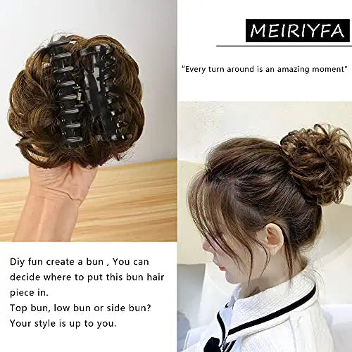Large Claw Clip Hair Bun Extension - Seamless Hair Accessory for Ponytails & Updos - Perfect for Women, Girls, Everyday & Special Occasions