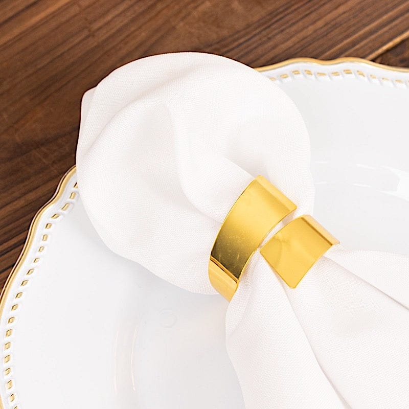 4 Pack Gold Swirl Design Decorative Metal Napkin Rings - Elegant Table Setting for Weddings, Parties & Formal Dining