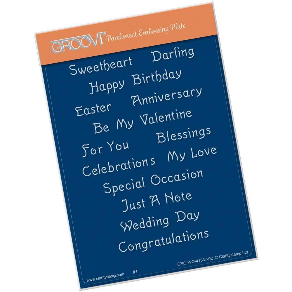 Clarity Stamps Essential Sentiments A6 Groovi Plate - Perfect for Card Making, Scrapbooking & Paper Crafting