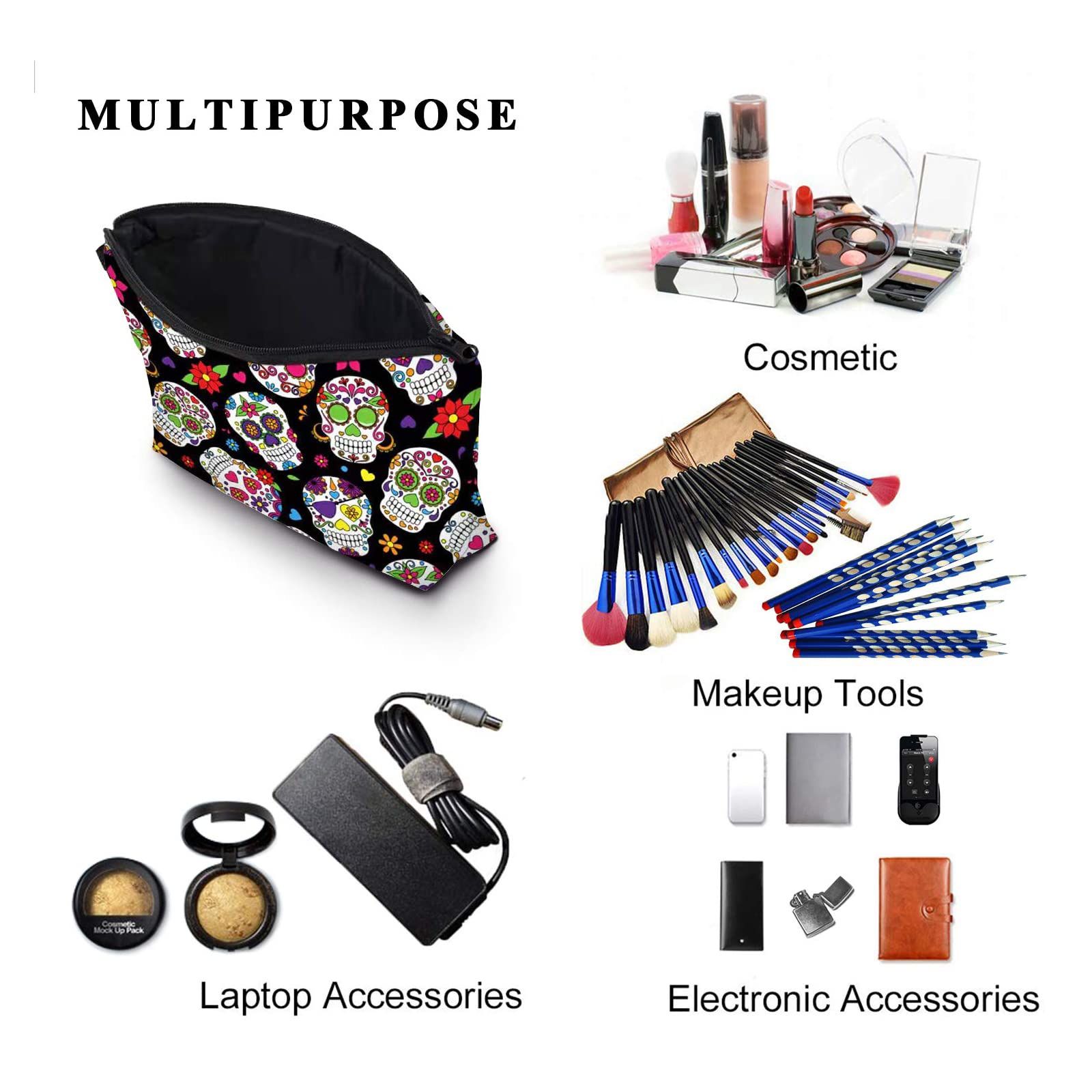 2 Pack Cute Waterproof Makeup Bag for Women - Travel & Purse Organizer