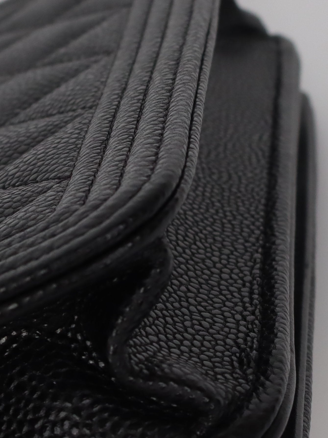 Chanel Black Caviar Leather Boy Wallet on Chain Crossbody Bag - Luxury Designer Handbag for Women, Perfect for Evening Parties & Date Nights