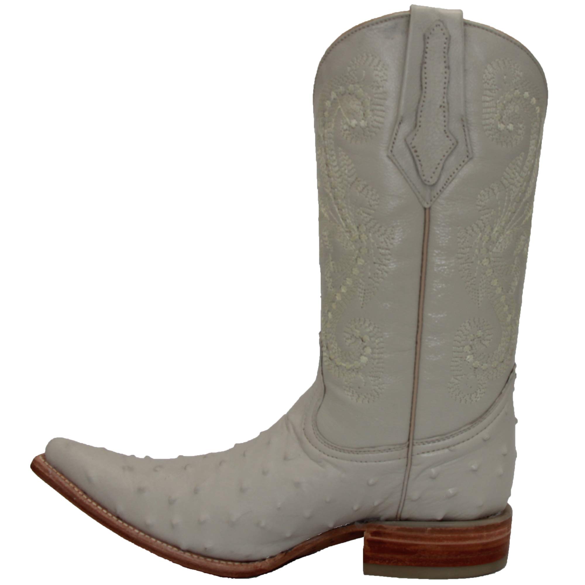 Premium Men's Leather Western Boots - Embossed Ostrich Quill Print Cowboy Boots for Riding, Country Style & Fashion | Durable & Comfortable for Daily Wear, Rodeo & Outdoor Activities