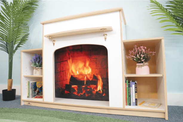 Cozy White Electric Fireplace Heater WB0922 - Perfect for Living Room, Bedroom & Office Warmth & Ambiance