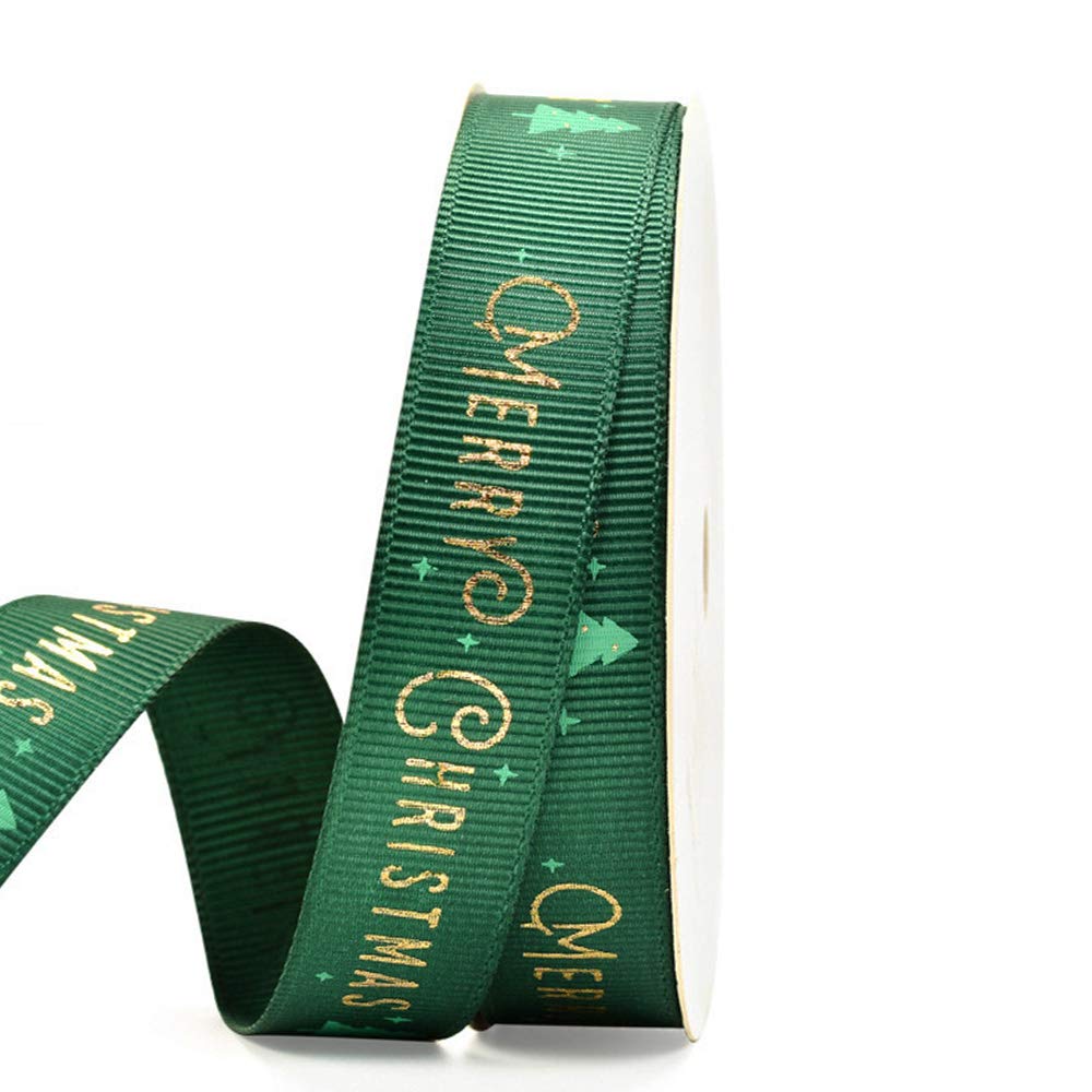 Ornerx 5/8 Inch x 50 Yards Wired Christmas Ribbon for Gift Wrapping - Perfect for Holiday Presents, Tree Decorations, and DIY Crafts