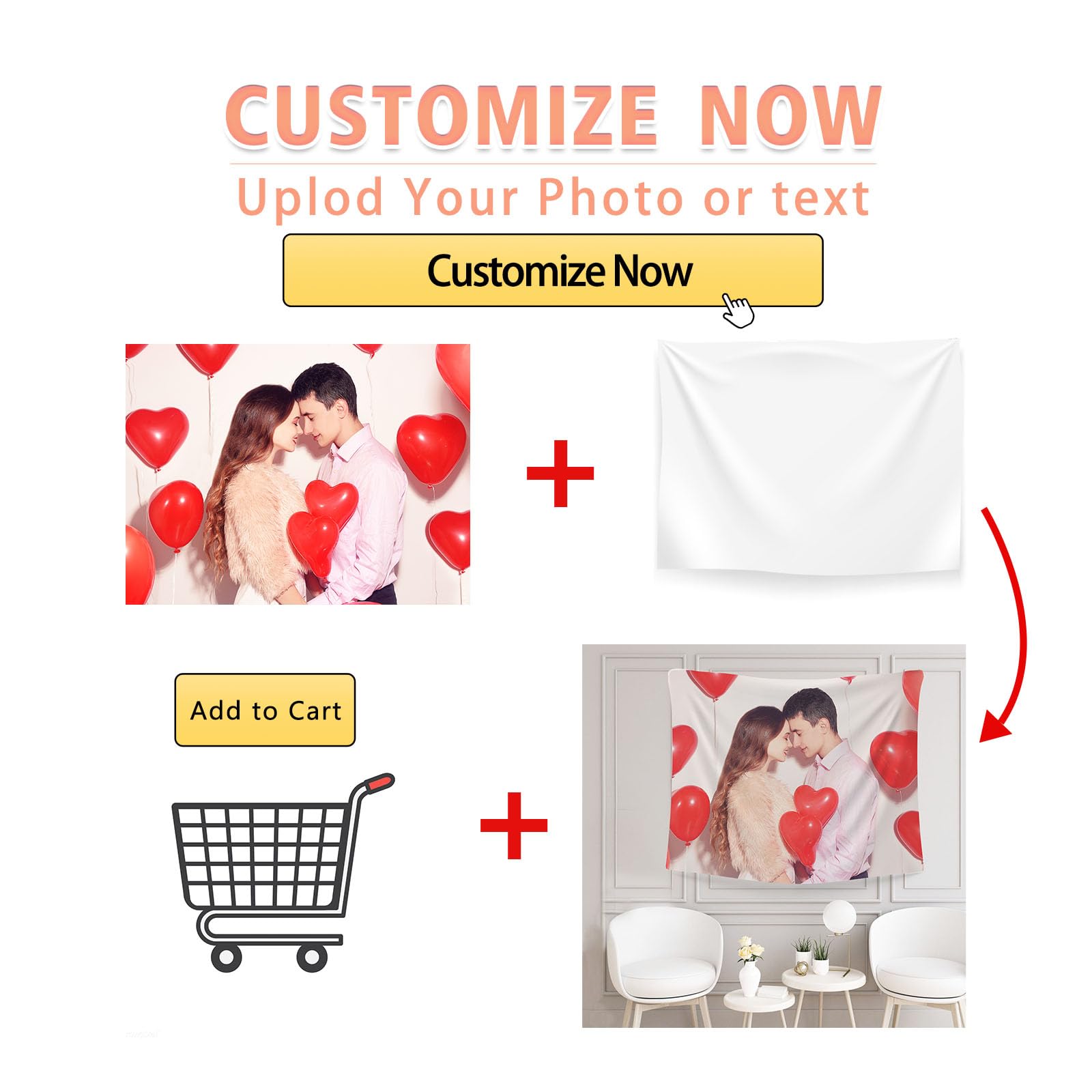 Custom Photo Backdrop 7x5ft (83x59in) - Personalized Baby Shower, Birthday Party & Bridal Shower Banner | Avezano Premium Printed Backdrops for Events, Photography & Social Media