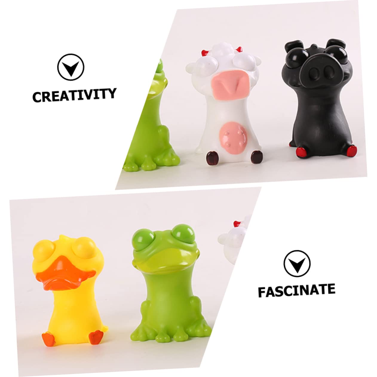 BCOATH 4-Pack Funny Stress Relief Toys - Cartoon Eye Bouncing Squeeze Sensory Fidget Toys for Kids & Adults | Portable Anxiety Relief for Office, School & Travel