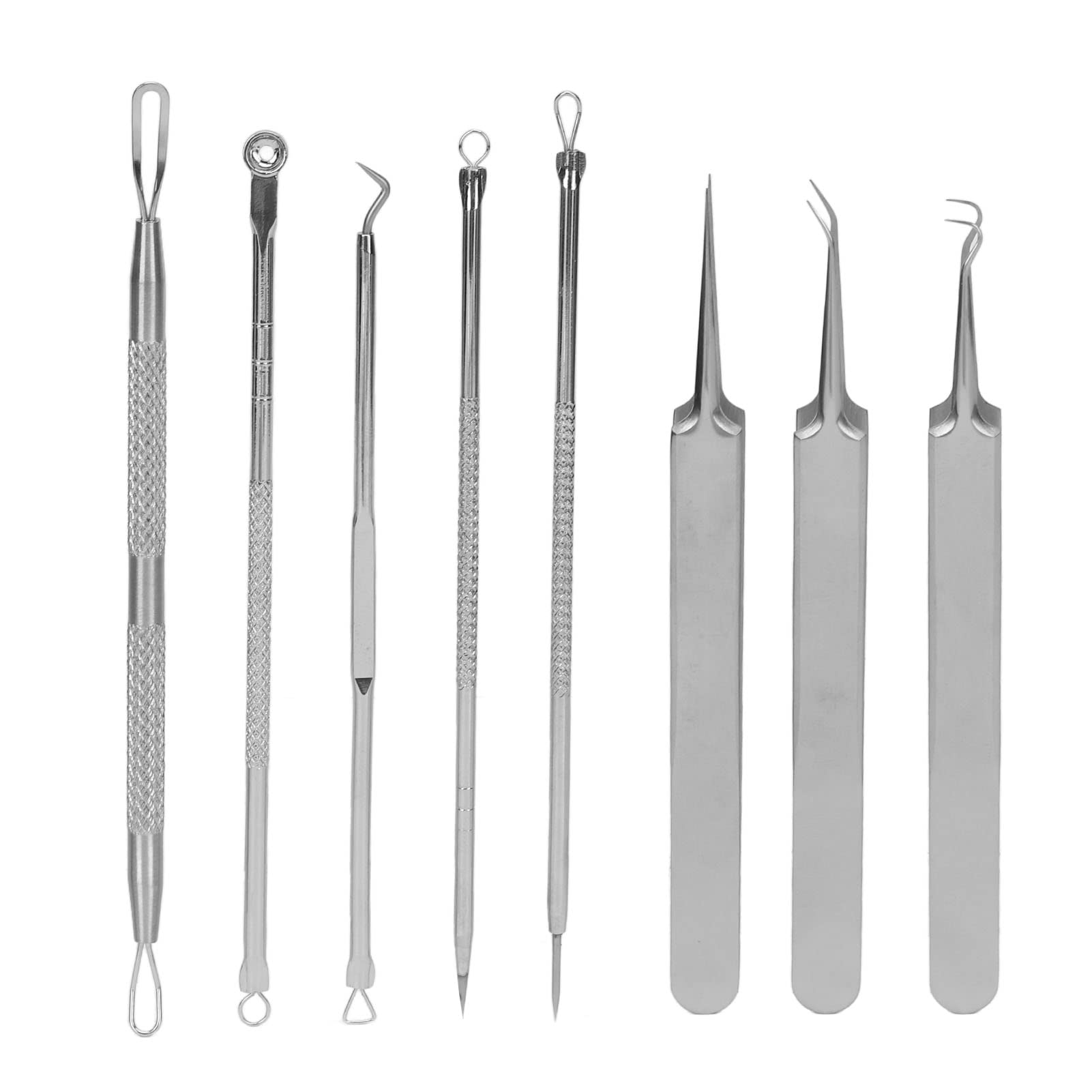 Professional Acne Tool Kit - Stainless Steel Blackhead Extractor with Non-Slip Handle, High Toughness & Easy Cleaning for Skin Care - Perfect for Home Spa, Facial Treatment and Pimple Removal