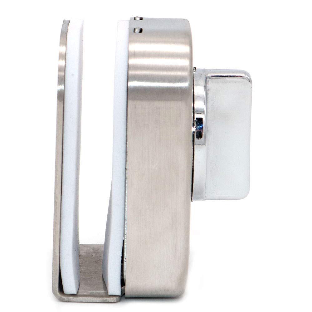 2 Pack NUZAMAS 304 Stainless Steel Glass Door Locks - Floor Latch Lock & Bolt Ground Lock for Bathroom, Toilet & Shop Frameless Glass Doors (Square Design) - Secure Privacy for Home, Office & Commercial Spaces