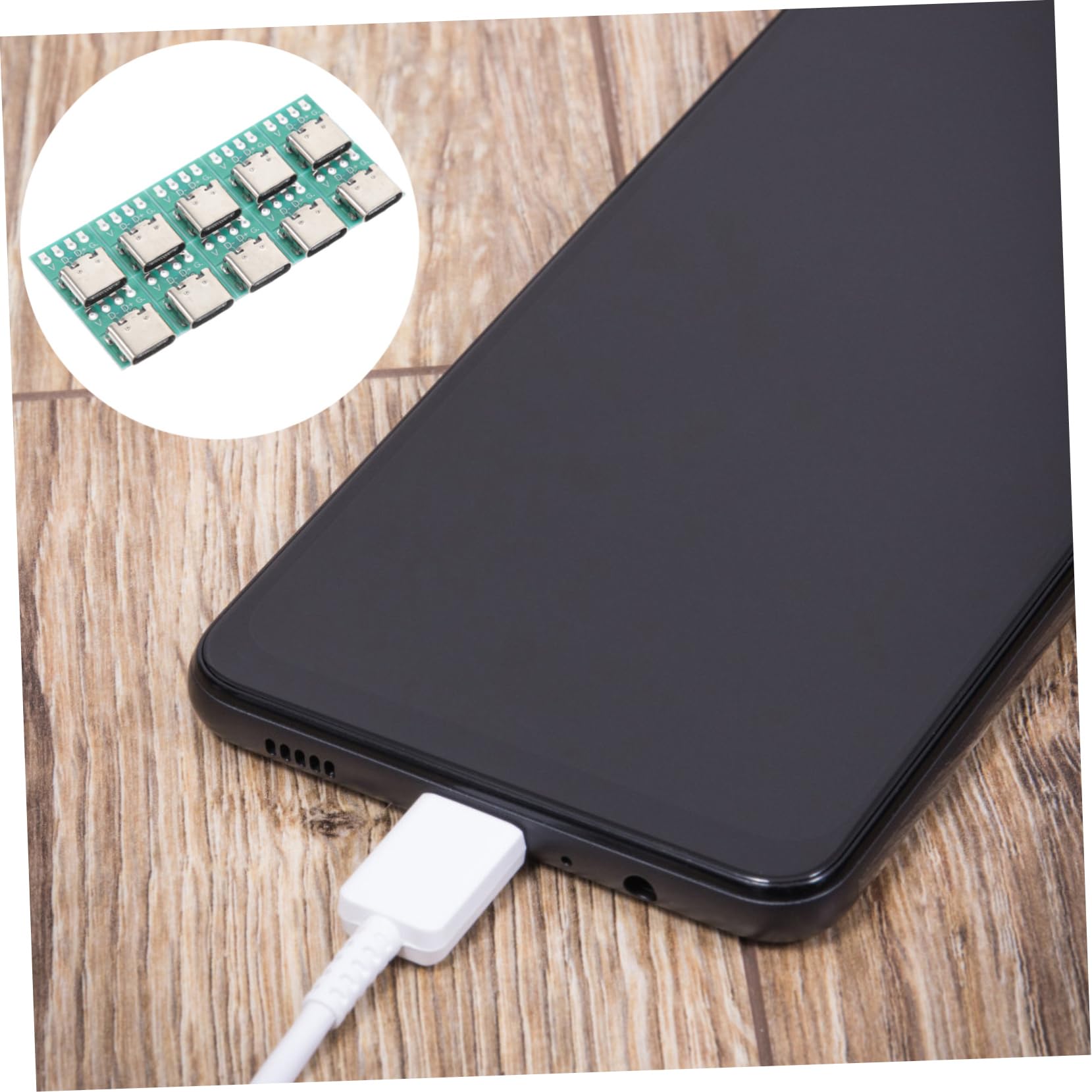 Jojofuny 10pcs USB Type-C Female PCB Board - Zinc Alloy USB C Connector Module for Power Supply & Data Transfer | Compatible with DIY Electronics, Smartphone Repairs & Circuit Board Projects