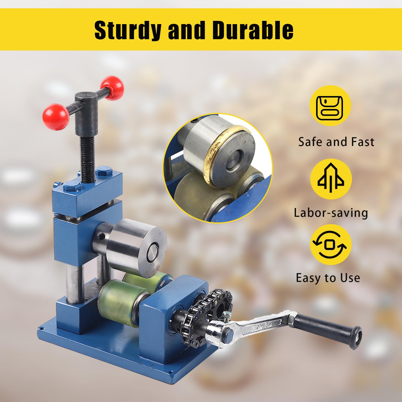BounceyCart Hand Crank Ring Bracelet Bending Machine - Professional Metal Jewelry Press Brake Tool for Rings, Bracelets & Earrings | DIY Jewelry Making, Crafting & Metalworking Projects (Perfect for Jewelers, Hobbyists & Small Workshops)