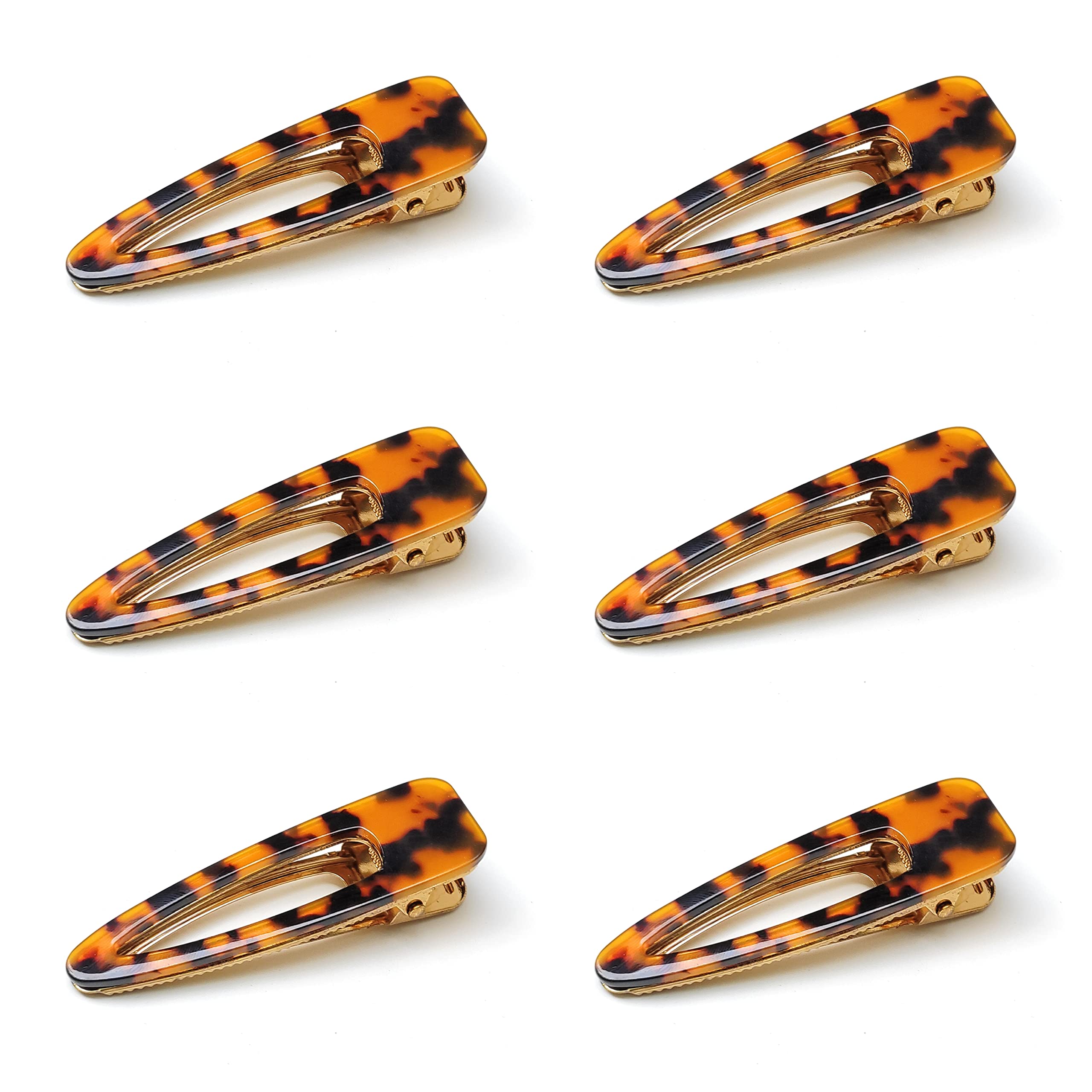 MOOLYAVAAN Leopard Print Snap Hair Clips for Women - Pack of 6 | Fashion Hair Accessories for Parties, Weddings & Everyday Style