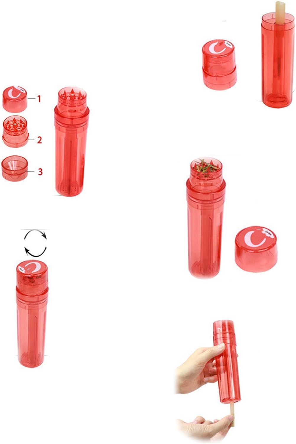 BlazeBlender - 2024 Premium Portable Weed Grinder & Cone Loader Set (4-Piece) - Perfect for Smooth Herb Preparation at Home, Travel & Outdoor Adventures