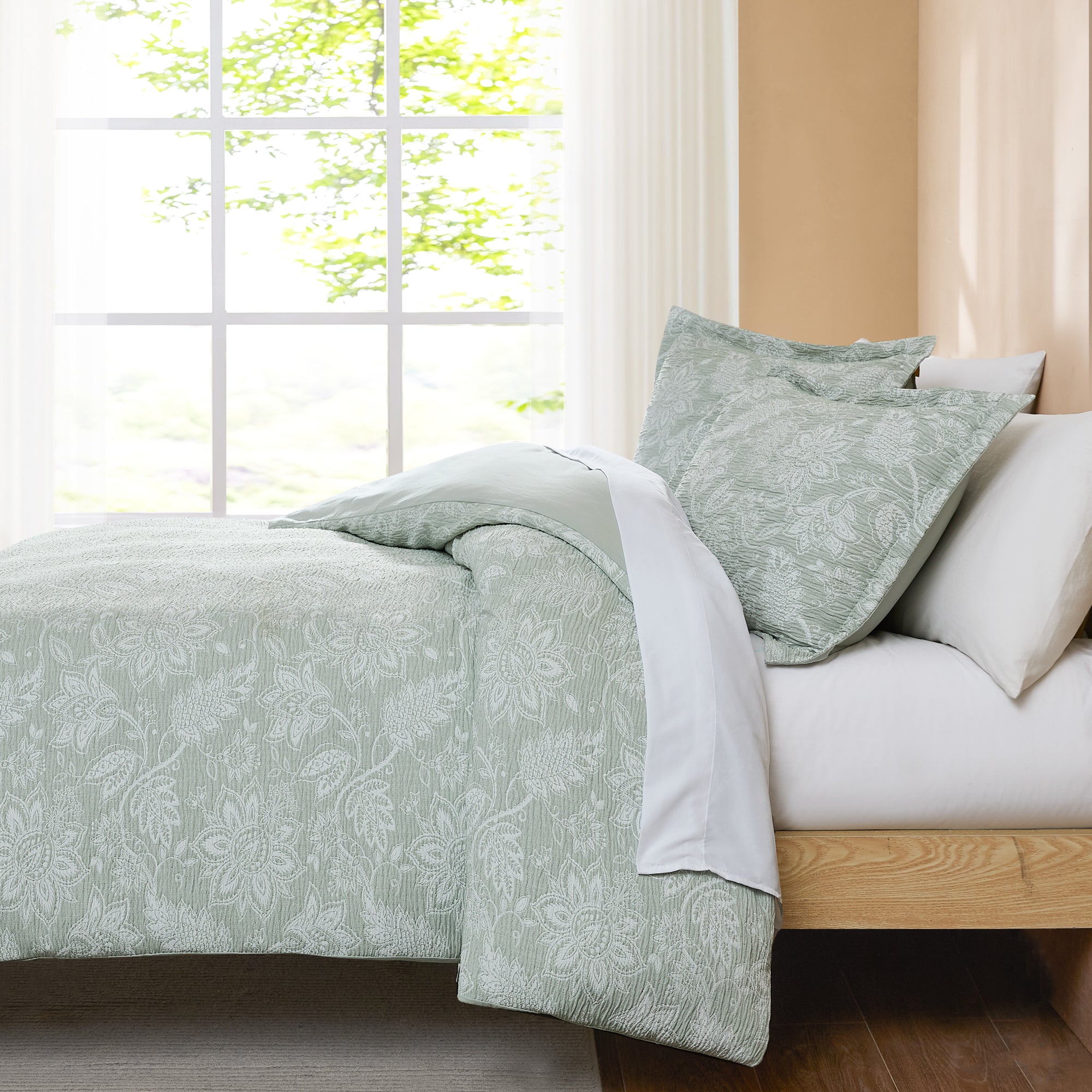 Floral Jacobean Gauze Jacquard Duvet Cover Set - Luxury Bedding for Master Bedroom, Guest Room & Hotel Decor - Breathable & Elegant Home Textile