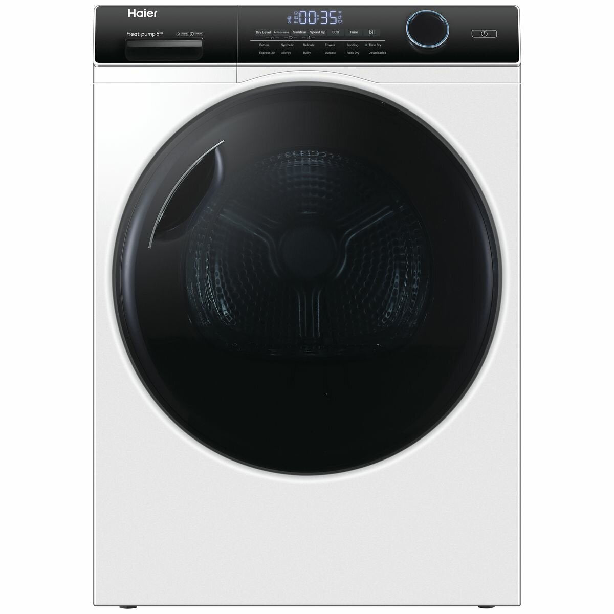 Haier 500 Series 8kg Heat Pump Dryer HDHP80AN1 - Energy Efficient, Quiet Operation for Home Laundry & Small Spaces