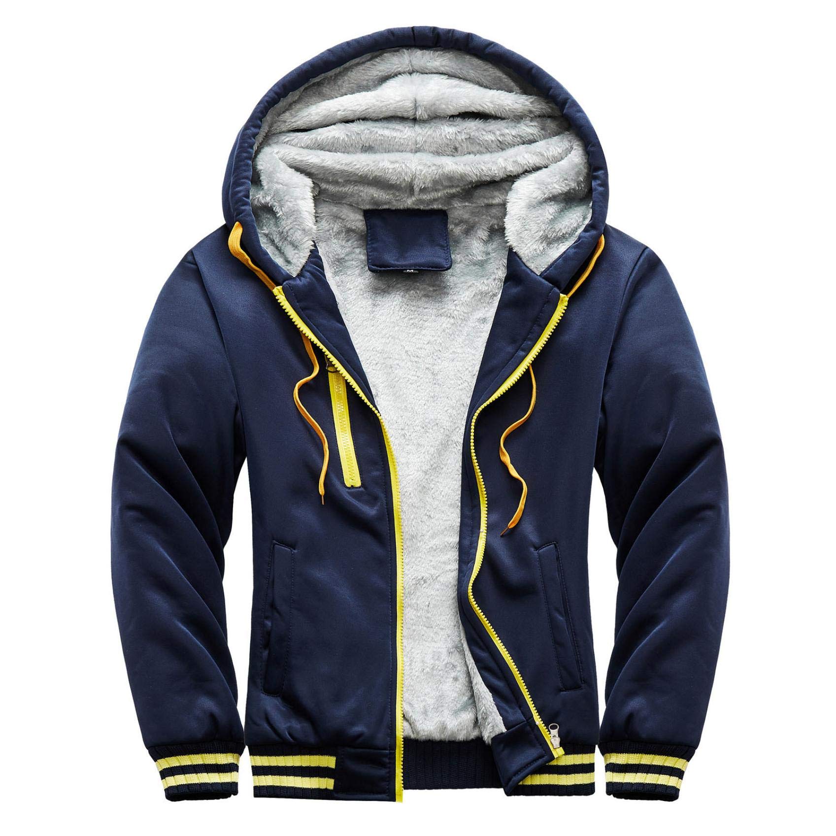 Misaky Teen Boys' Winter Warm Fleece Hooded Zipper Jacket - Cozy Outerwear for School, Sports & Outdoor Activities
