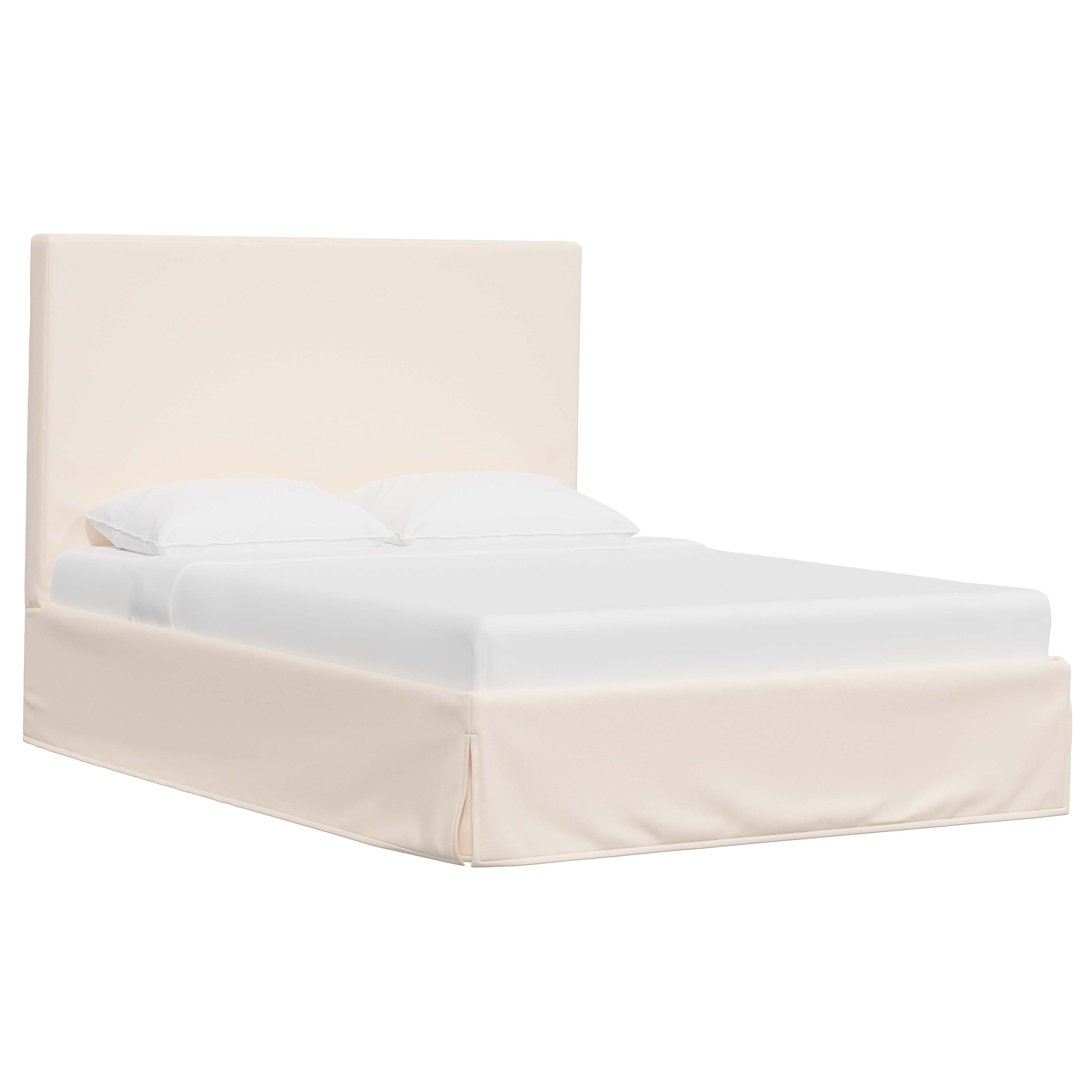 Violet Slipcovered Bed - Soft Washable Fabric Upholstered Queen Size Bed Frame with Headboard - Perfect for Modern Bedrooms, Guest Rooms & Cozy Home Decor