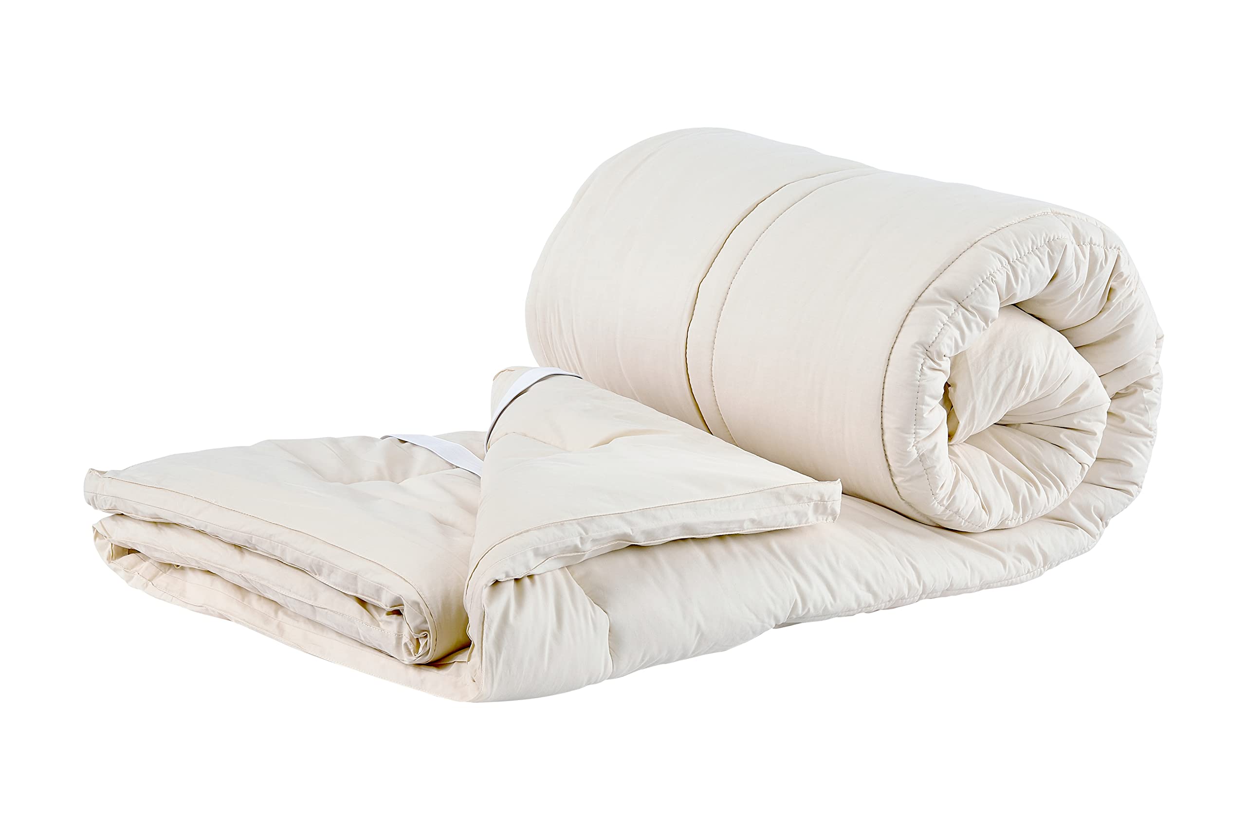Organic Wool Duvet Topper with Cotton Cover - 100% Merino, 1.5 Inch Thick, All-Season Comfort - Moisture Wicking, Lightweight & Breathable - Twin XL (39x81) - Perfect for Allergy Relief & Temperature Regulation in Bedrooms